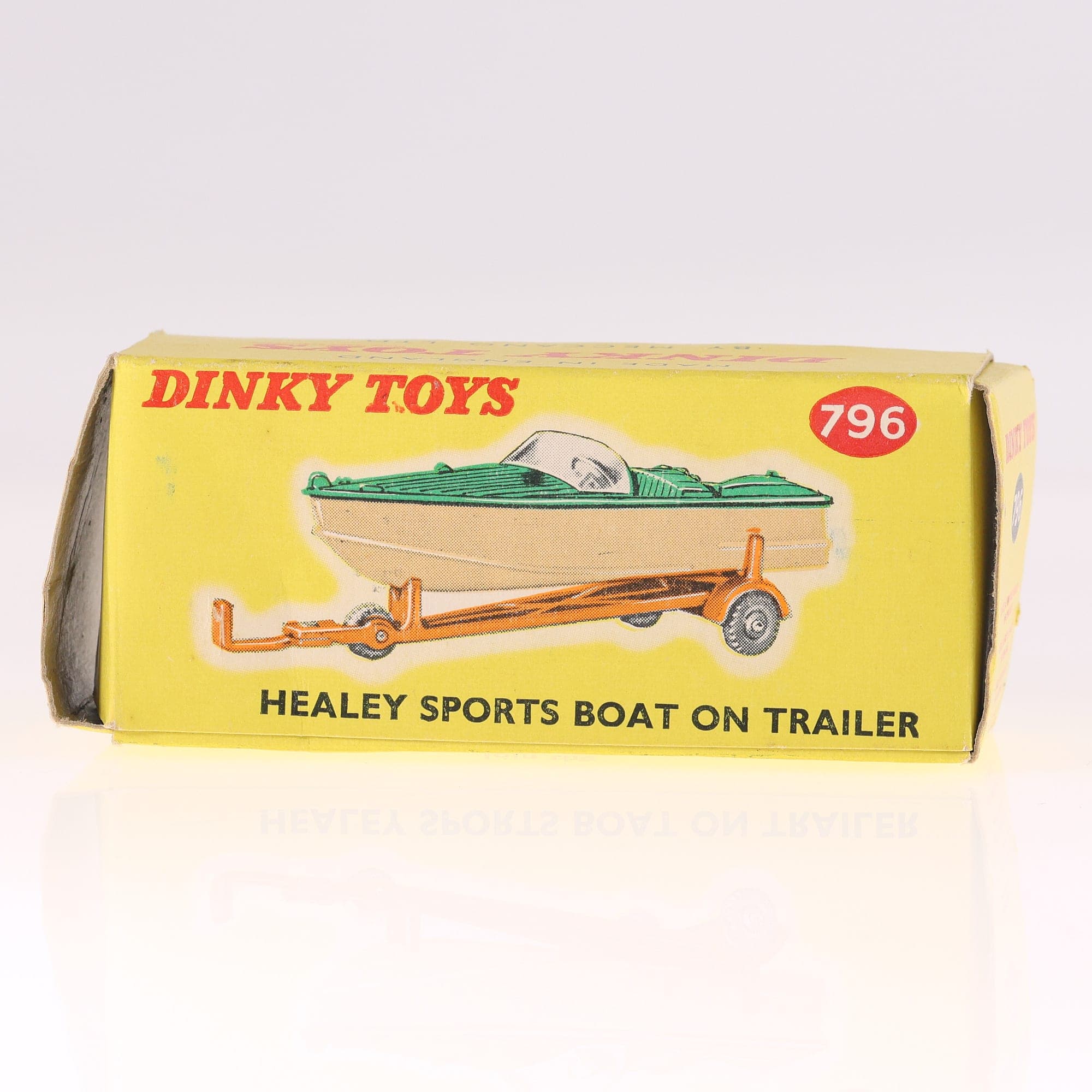 Dinky Toys n° 796 Healey Sports Boat on Trailer 1/43 bateau vert avec boîte — miniature 5