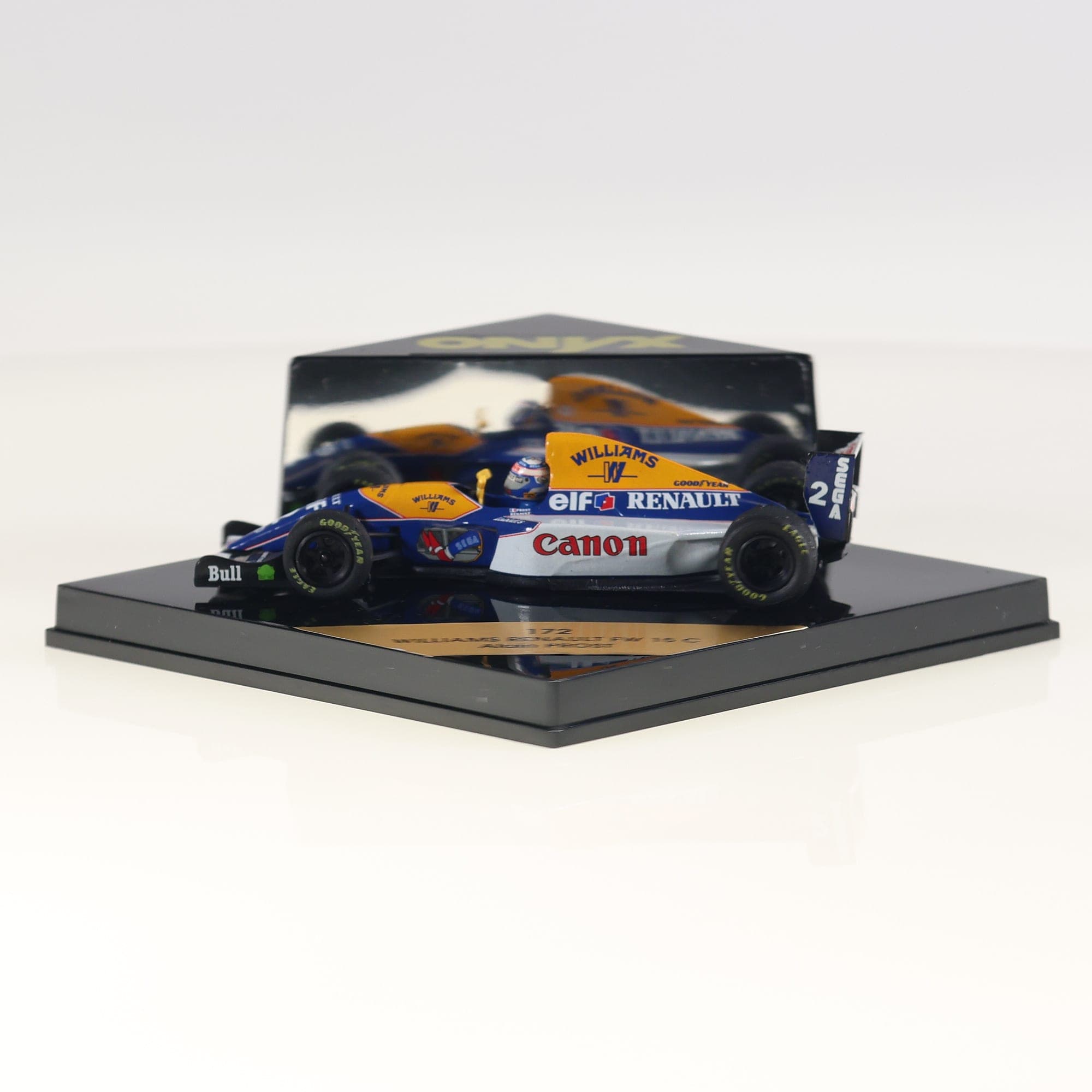 Onyx 172 Renault Williams FW 15C Alain Prost #2 1/43 Bleu / Blanc / Jaune avec b