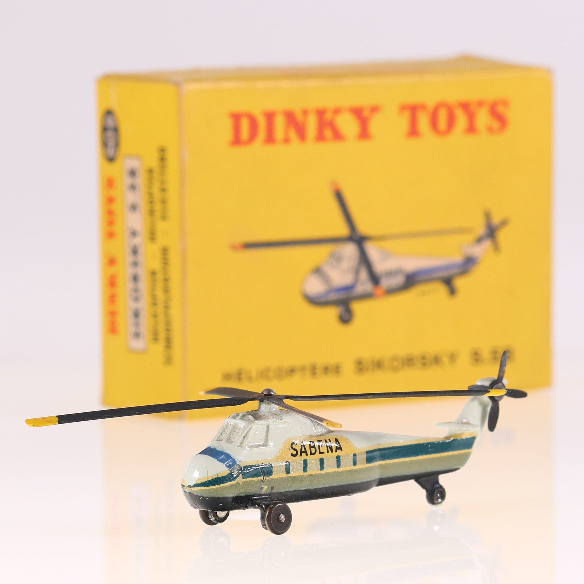 Dinky Toys 60D Sikorsky Hélicoptère Sikorsky S.58 Sabena 1/100 Blanc/bleu/jaune 