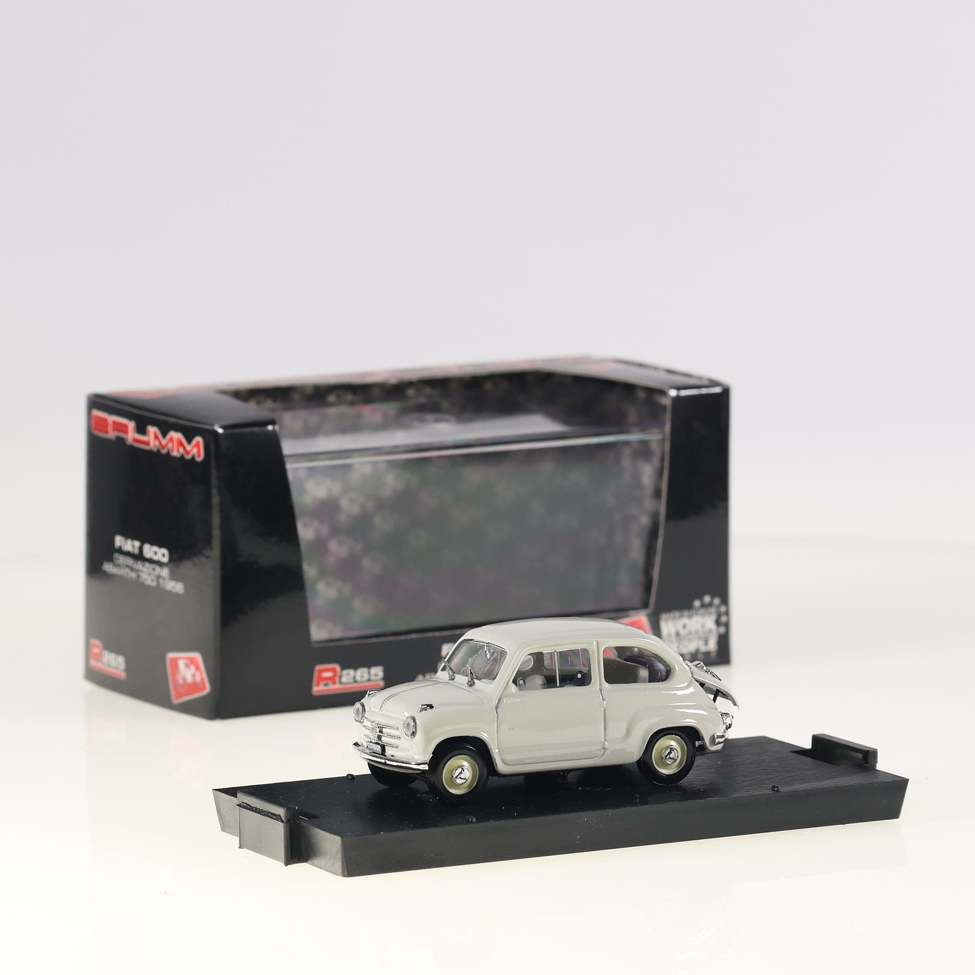 Brumm R265 Fiat 600 Derivazione Abarth 750 1956 1/43 Blanc avec boîte