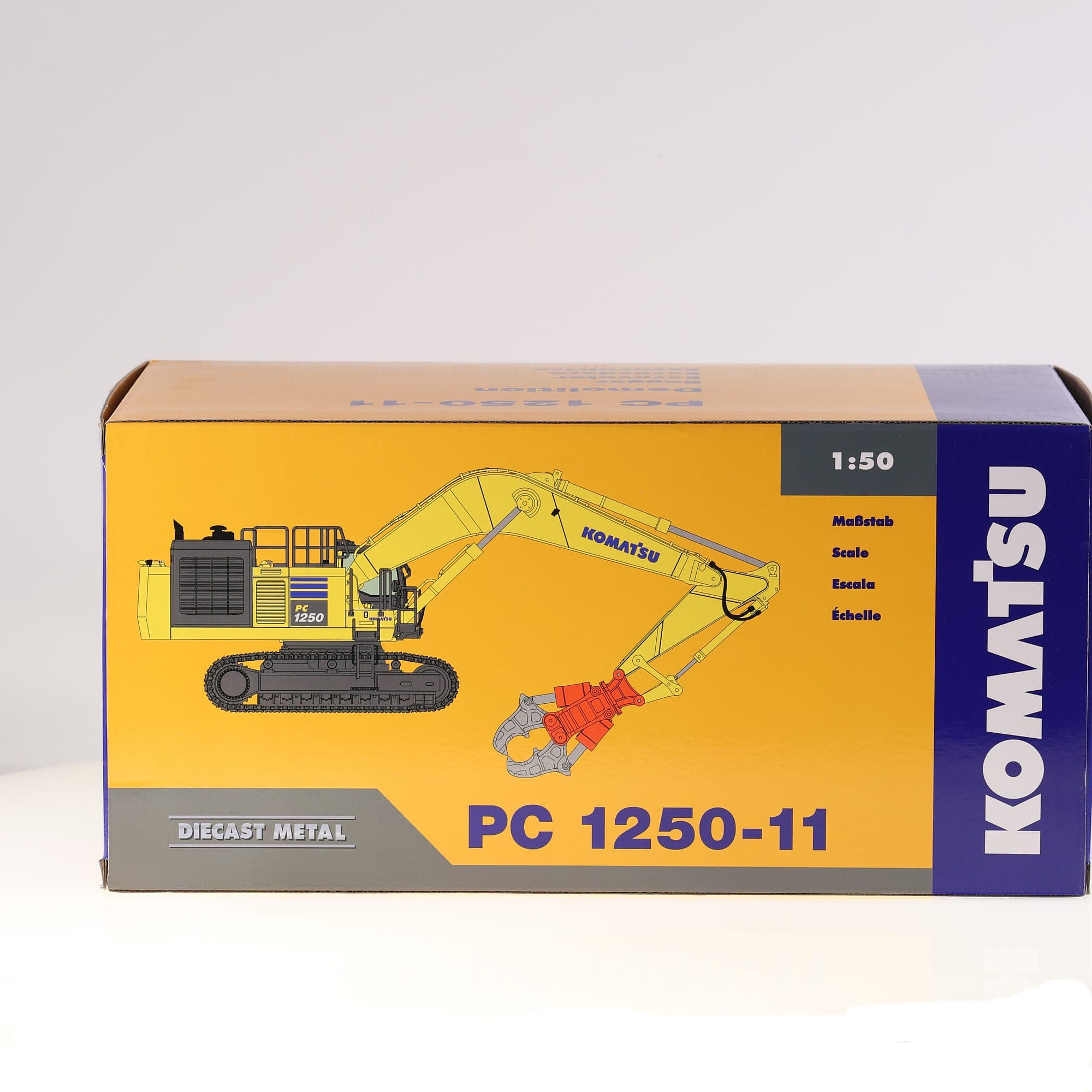 NZG 9991 Komatsu PC 1250-11 Demolition Excavator 01:50 Jaune neuf avec boîte