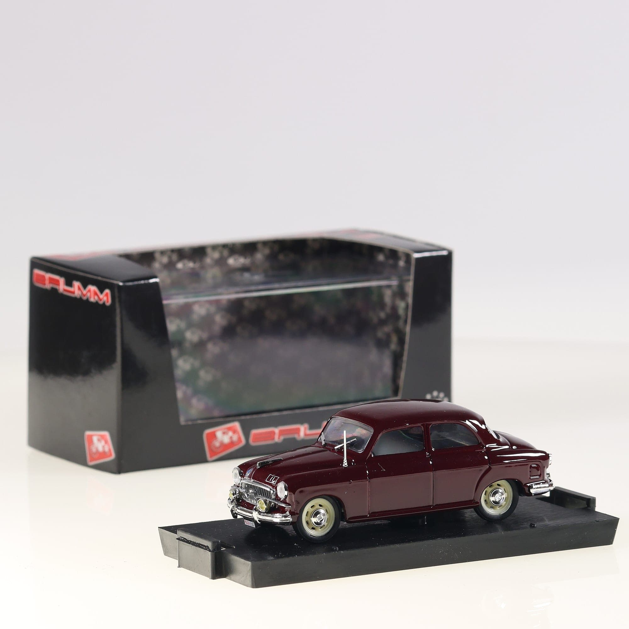 Brumm R307 Fiat 1400B Polizia Stradale 1956 1/43 Bordeaux avec boîte
