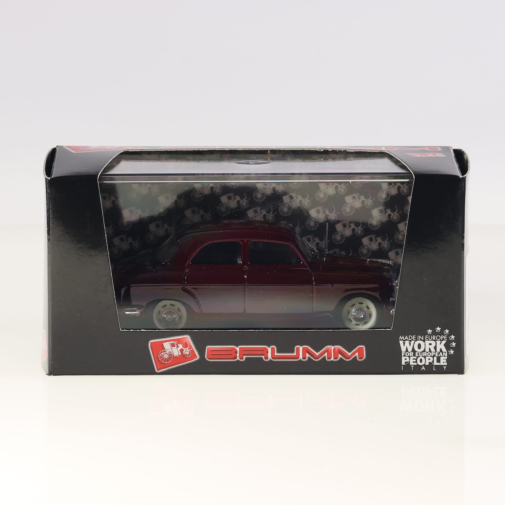 Brumm R307 Fiat 1400B Polizia Stradale 1956 1/43 Bordeaux avec boîte — miniature 4