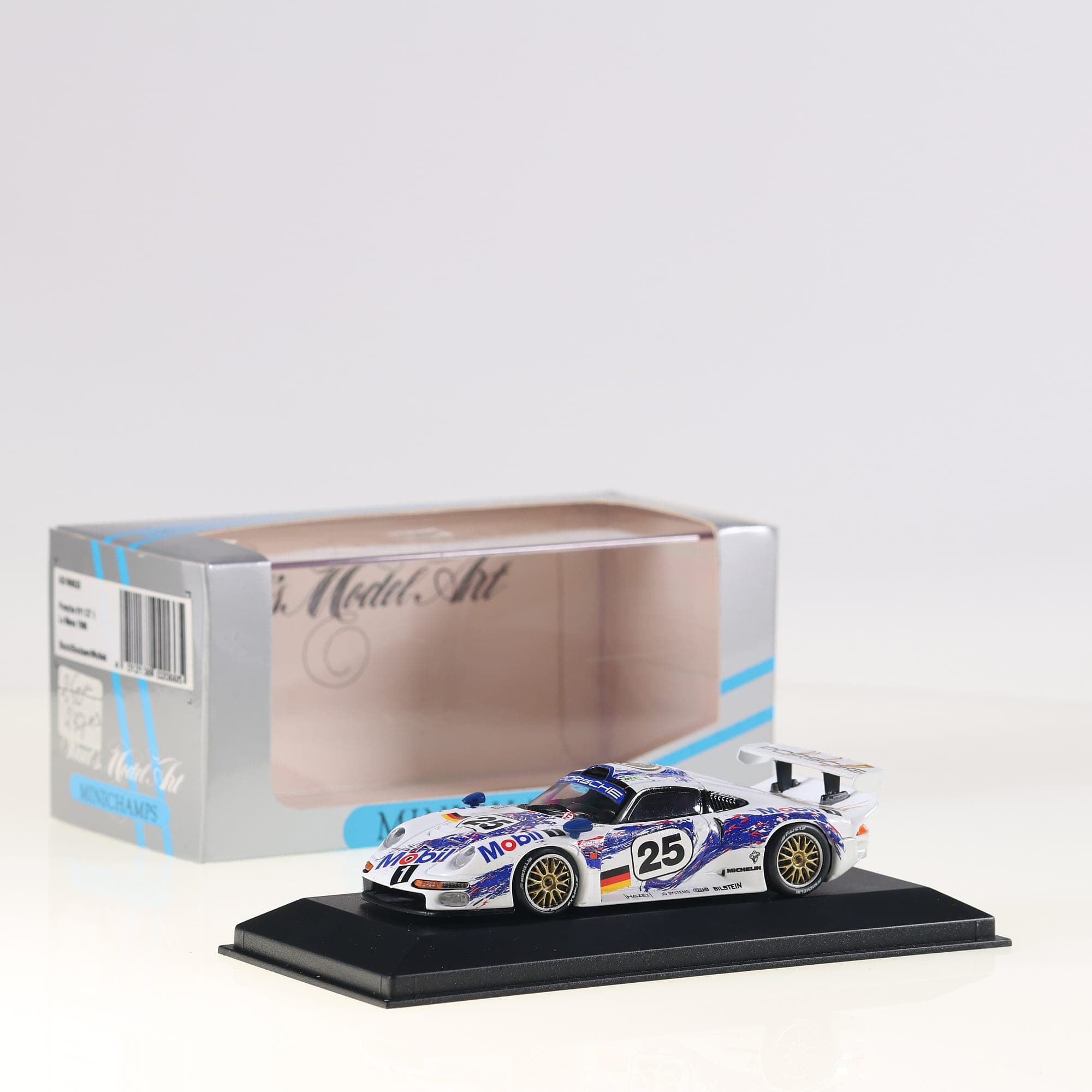 Minichamps Porsche 911 GT1 Le Mans 1996 #25 1/43 Blanc / Bleu avec boîte — photo 1