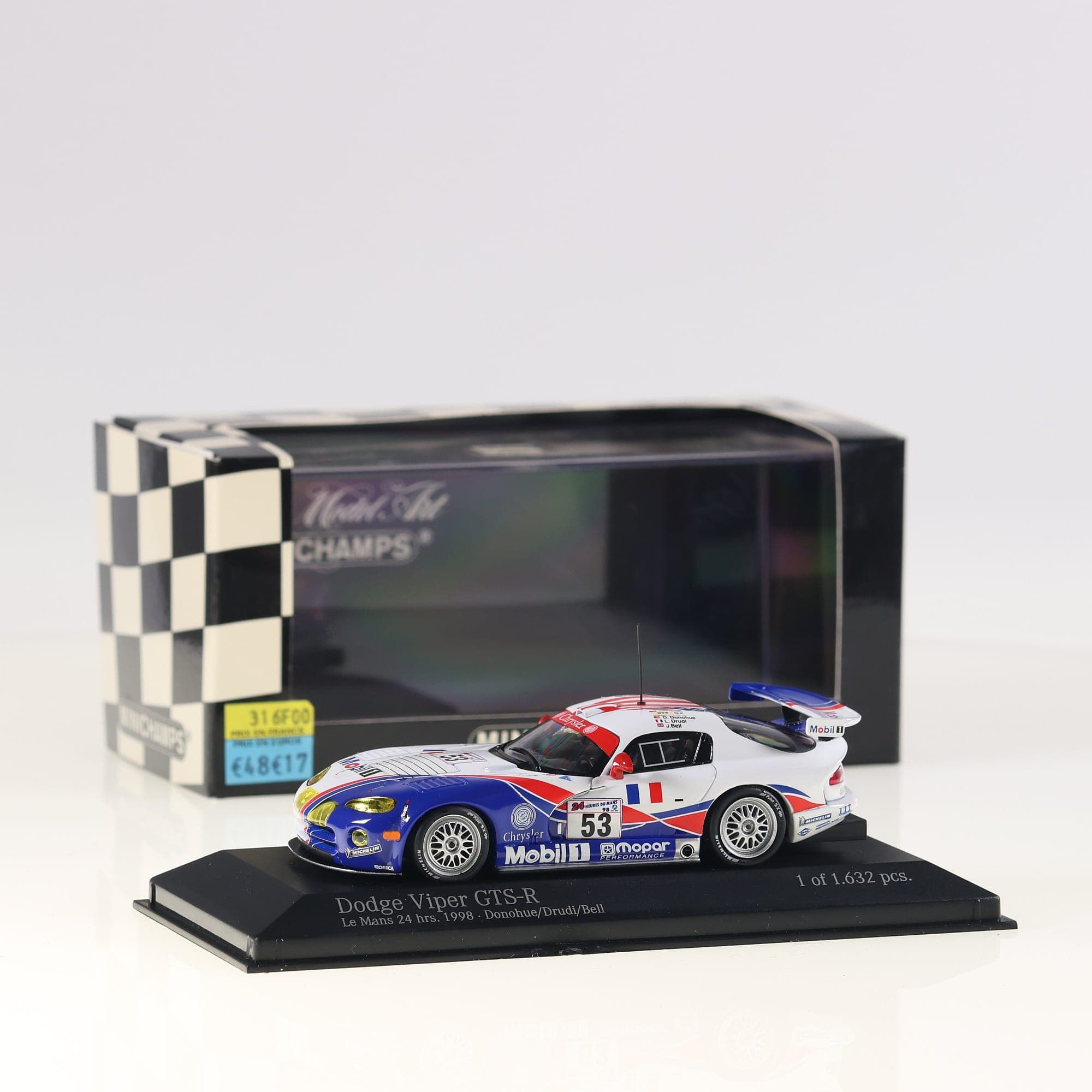 Minichamps Dodge Viper GTS-R Le Mans 1998 #53 Team Oreca 1/43 Blanc 430 981453