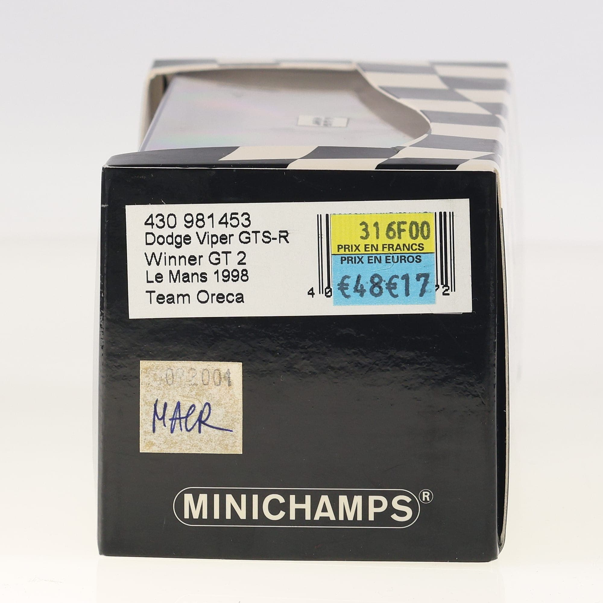 Minichamps Dodge Viper GTS-R Le Mans 1998 #53 Team Oreca 1/43 Blanc 430 981453 — miniature 5