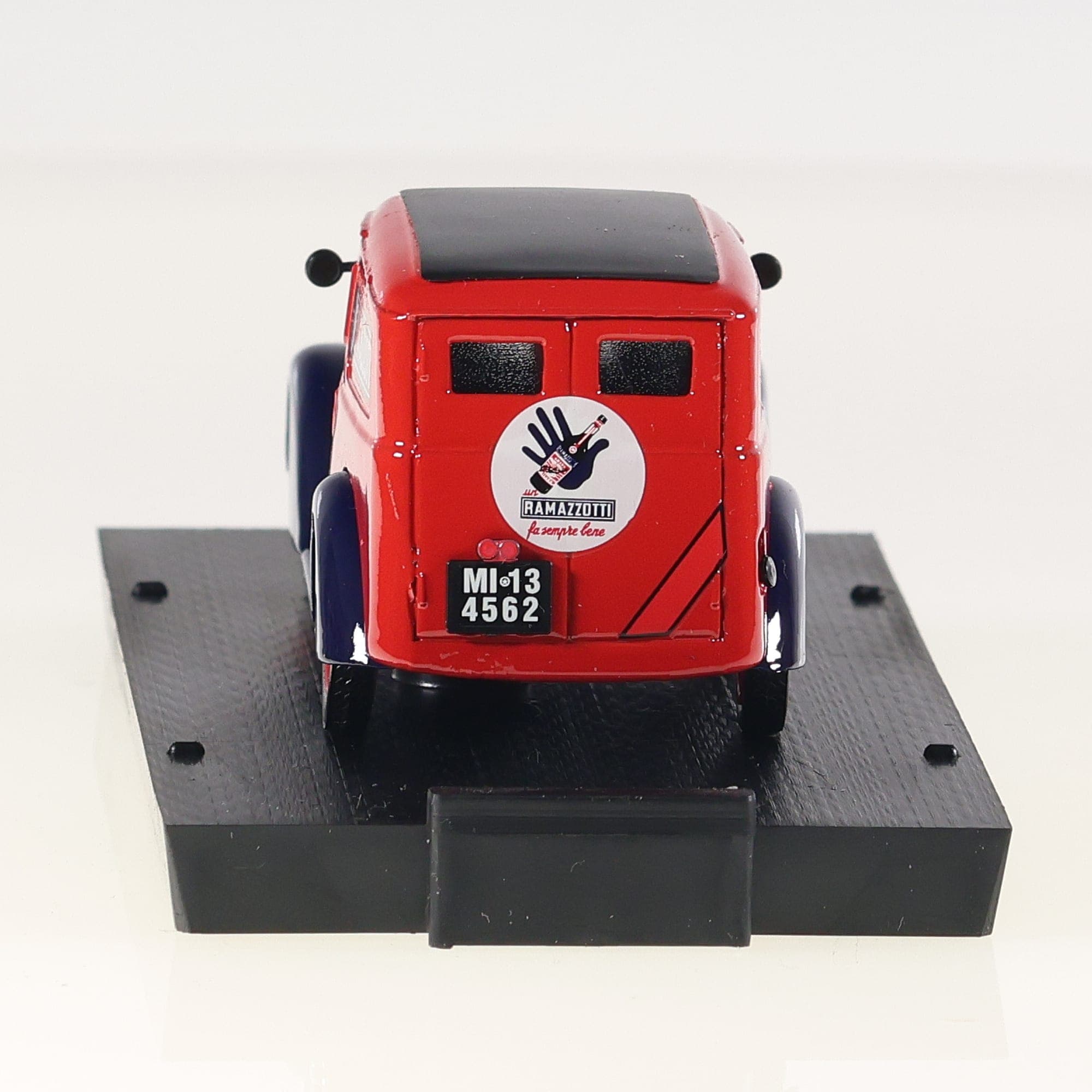 Brumm R284 Fiat 1100E Furgone Ramazzotti 1/43 Rouge et bleu avec boîte — miniature 9