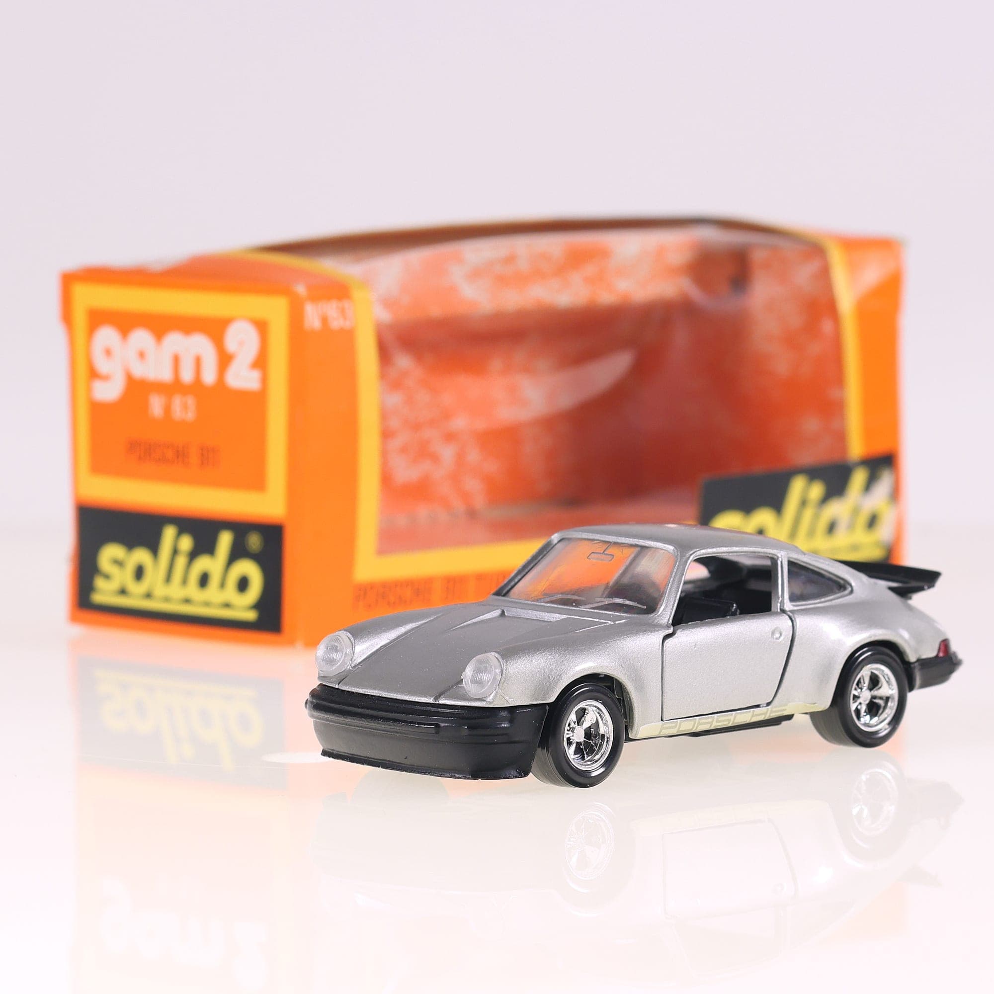 Solido 63 Porsche 911 Turbo 1/43 Gris métallisé avec boîte
