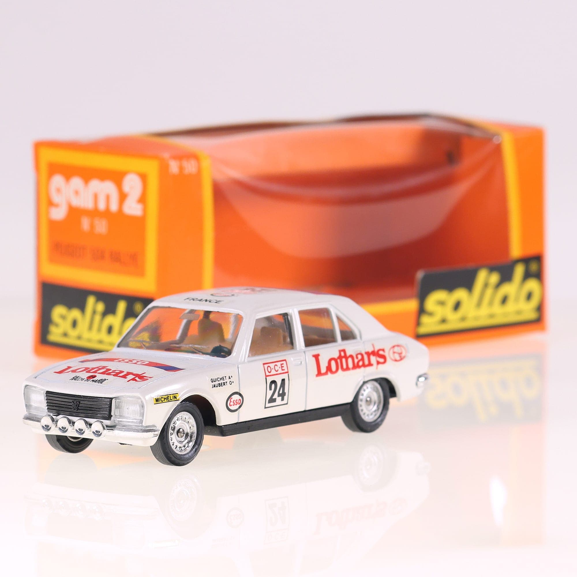 Solido 50 Peugeot 504 Rallye #24 1/43 Blanc avec boîte — photo 1