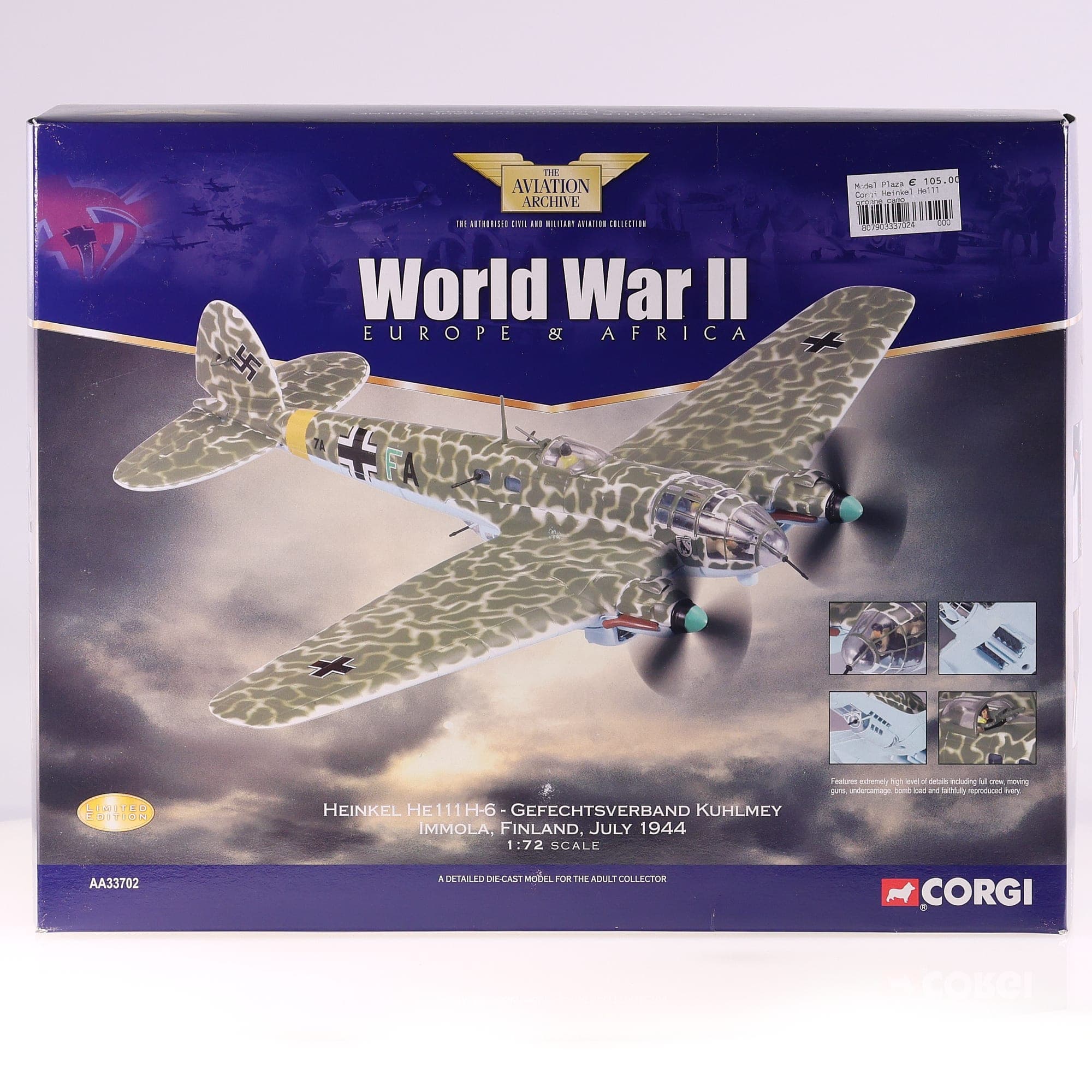 Heinkel AA33702 Corgi He111H-6 Gefechtsverband Kuhlmey Immola Finland July 1944 