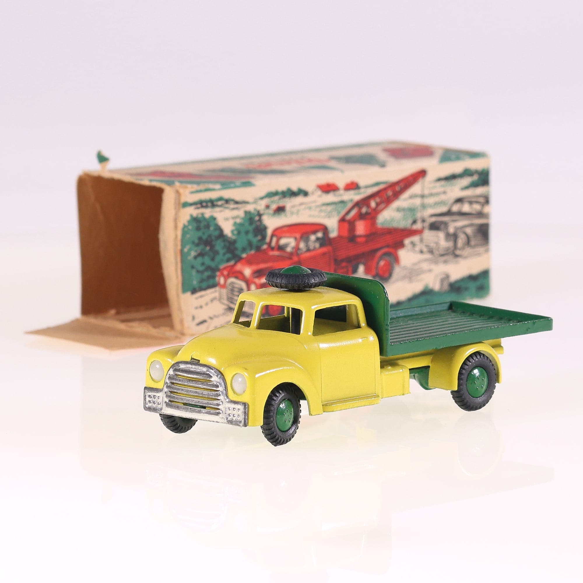 Vilmer 342 LKW Camion plateau transportbil 10 cm Jaune / Vert Grade B avec boîte — photo 1