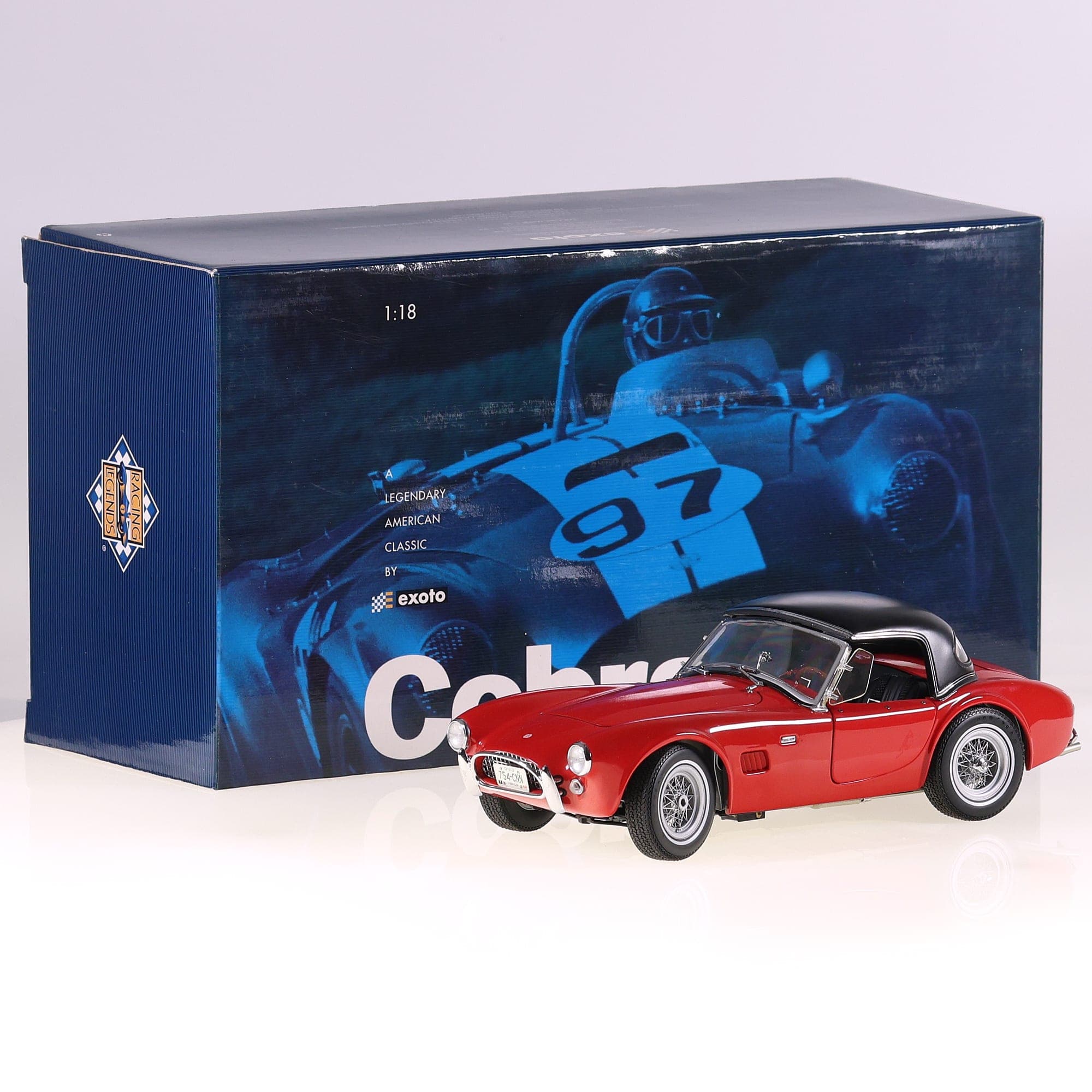 Exoto shelby COBRA 289 Roadster hardtop 1/18 Rouge avec boîte