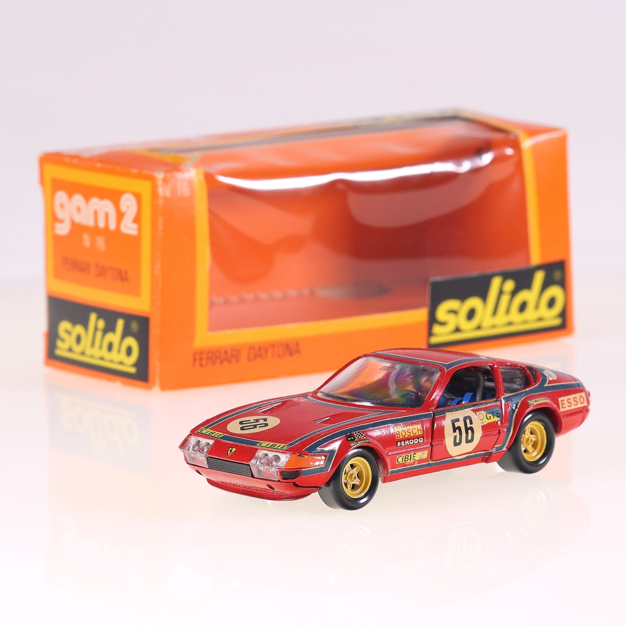Solido N°16 Ferrari Daytona 365 GTB 4 #56 1/43 Rouge avec boîte