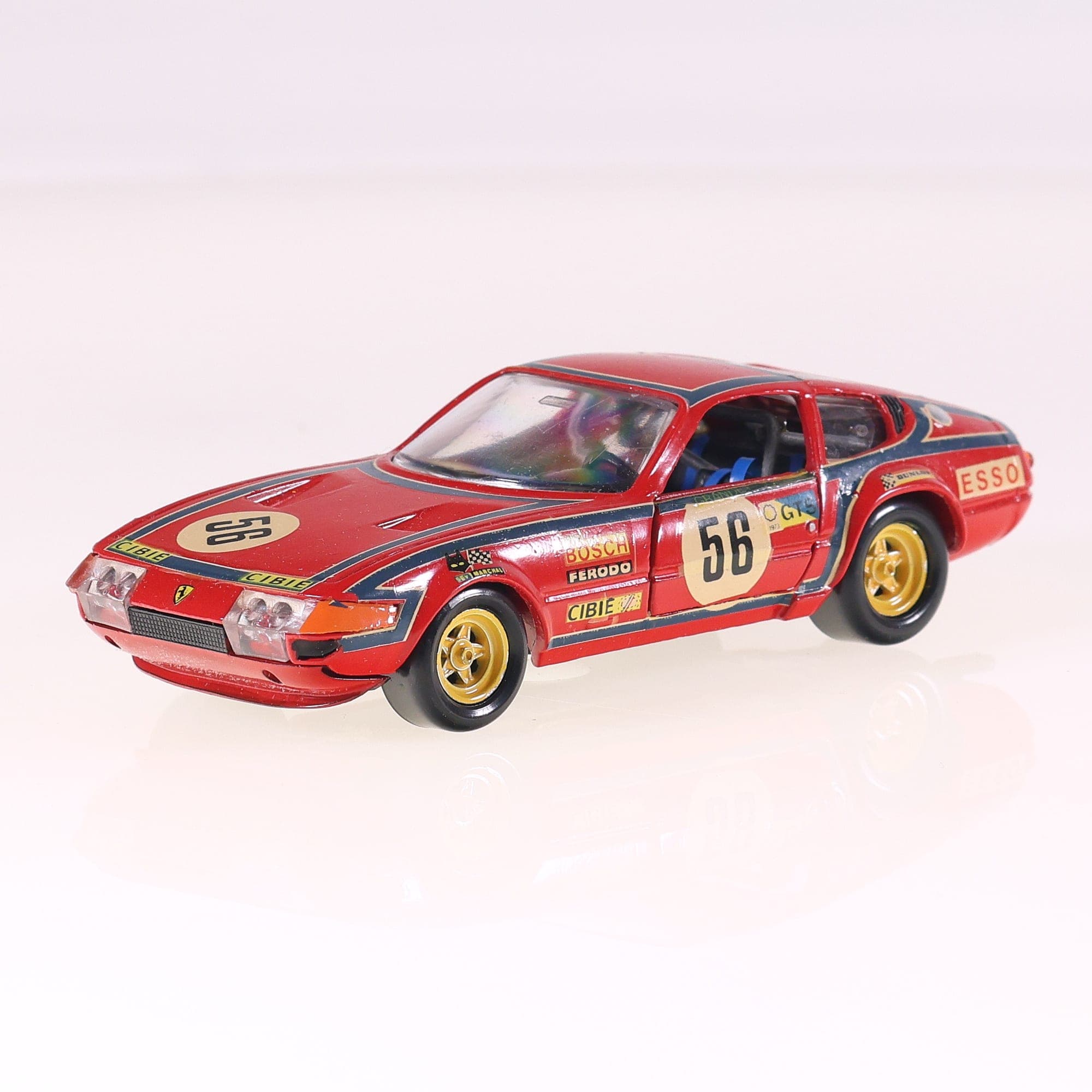 Solido N°16 Ferrari Daytona 365 GTB 4 #56 1/43 Rouge avec boîte — miniature 13