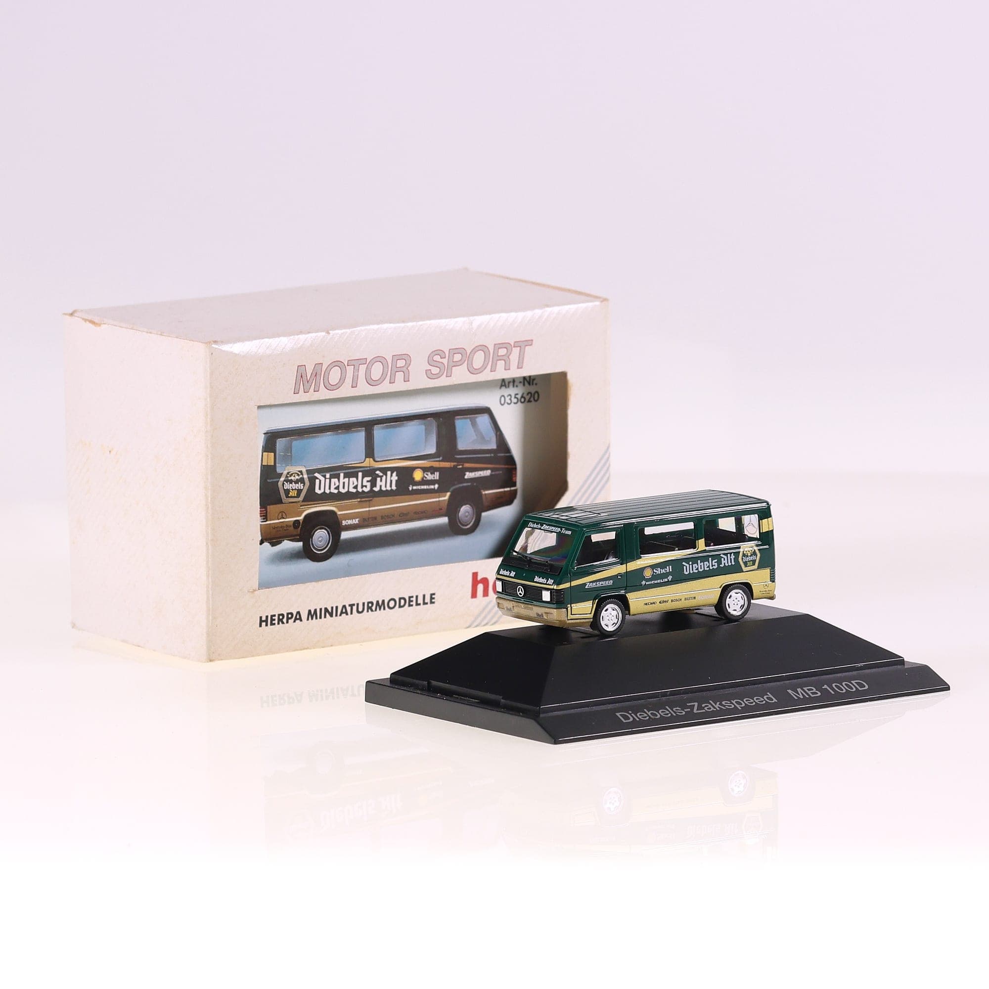 Herpa Mercedes-Benz MB 100D Diebels-Zakspeed 1/87 Vert avec boîte — photo 1