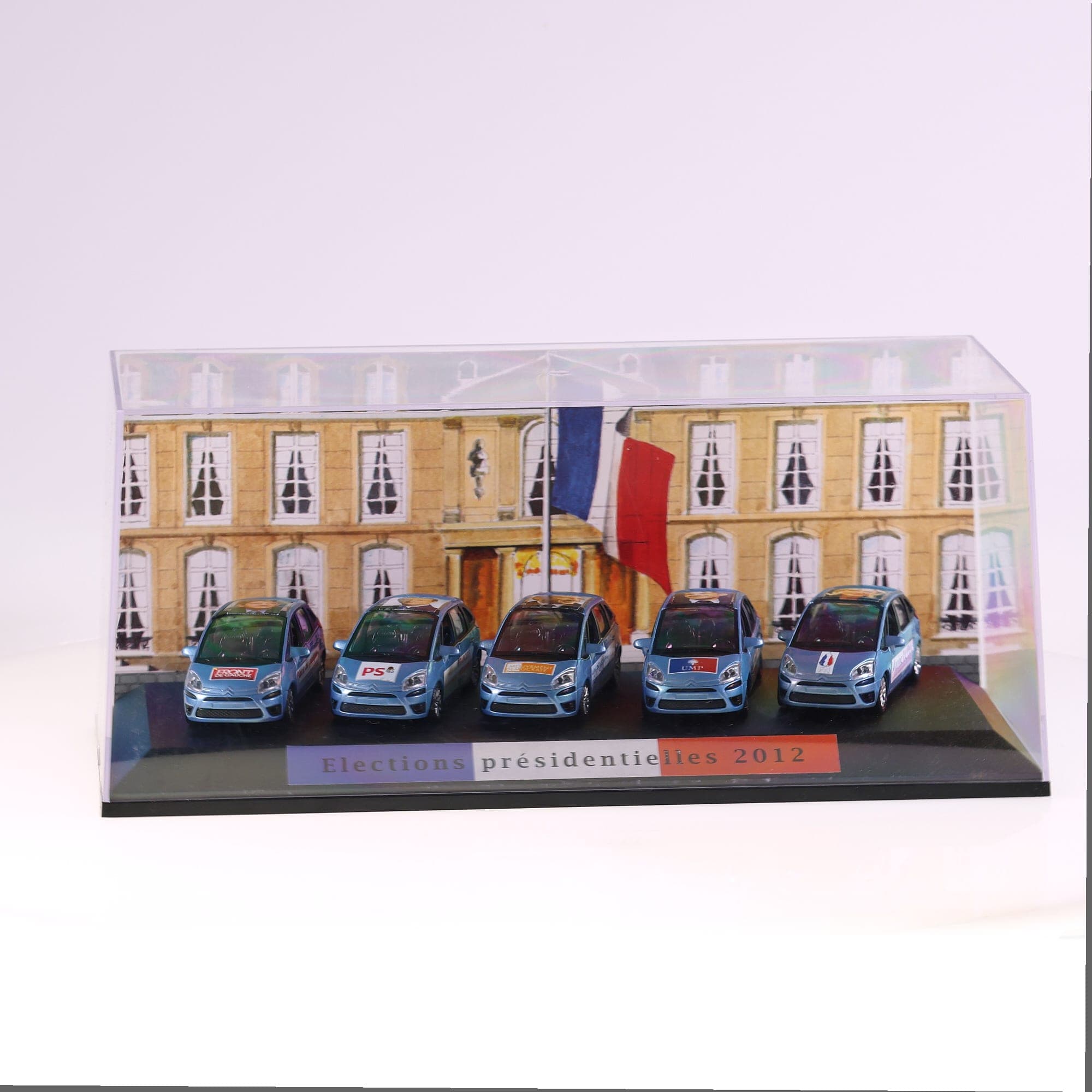 Miniatures Citroën Coffret C4 picasso election présidentielle 2012 1/43 Bleu ave