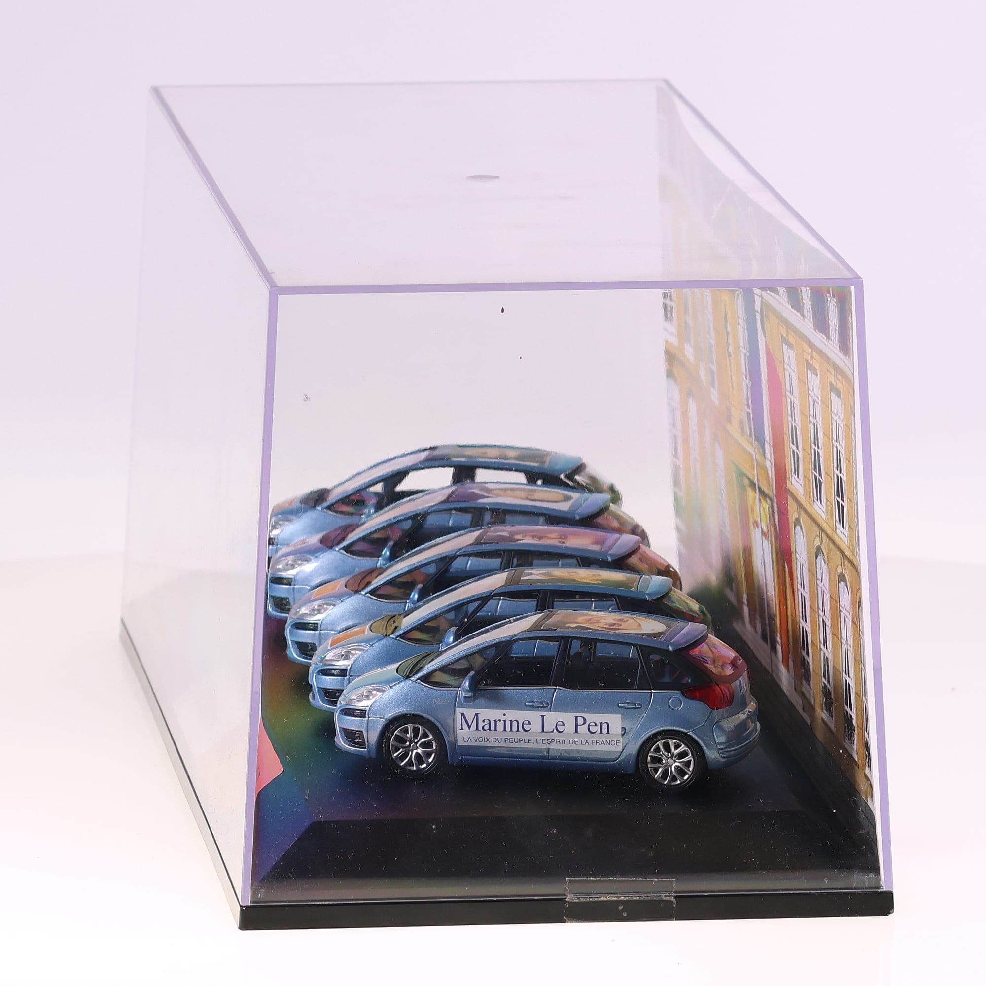 Miniatures Citroën Coffret C4 picasso election présidentielle 2012 1/43 Bleu ave — miniature 3