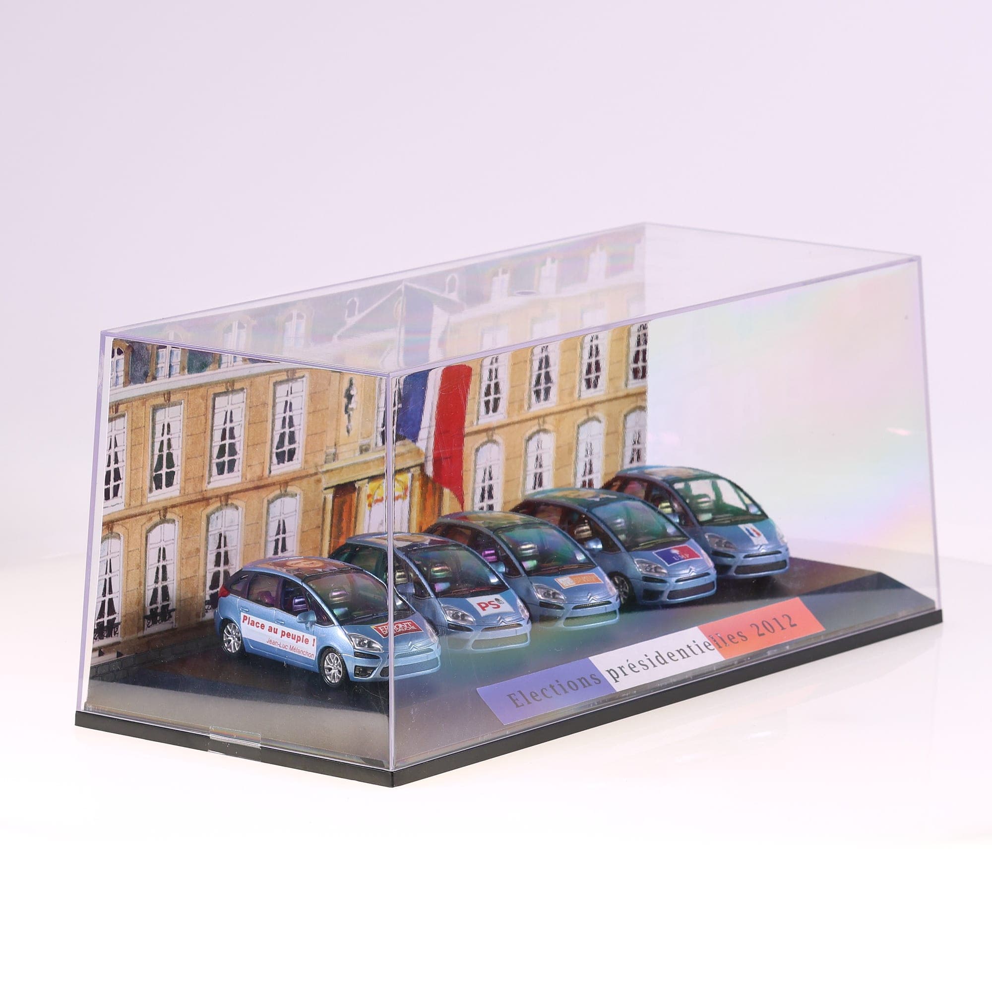 Miniatures Citroën Coffret C4 picasso election présidentielle 2012 1/43 Bleu ave — miniature 8