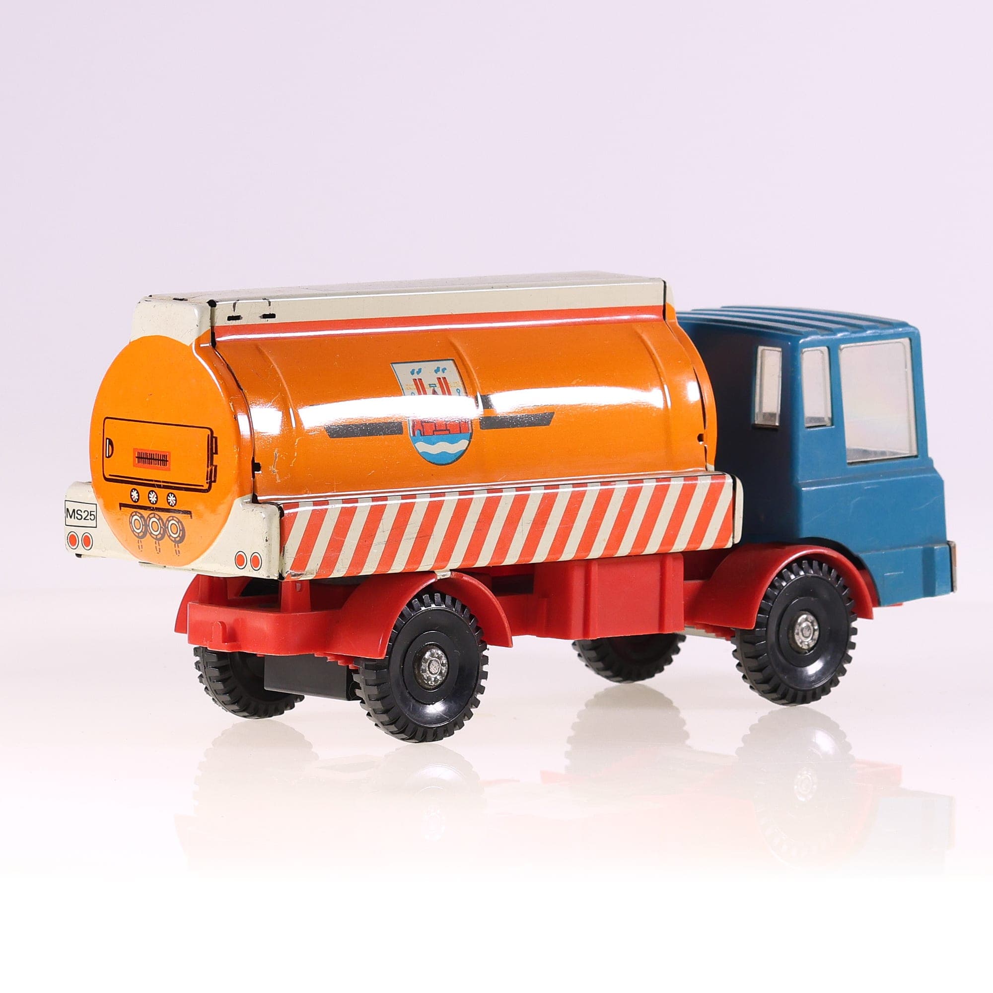MS GDR MS25 camion balayeuse friction en tôle 23 cm Bicolore sans boîte — miniature 5