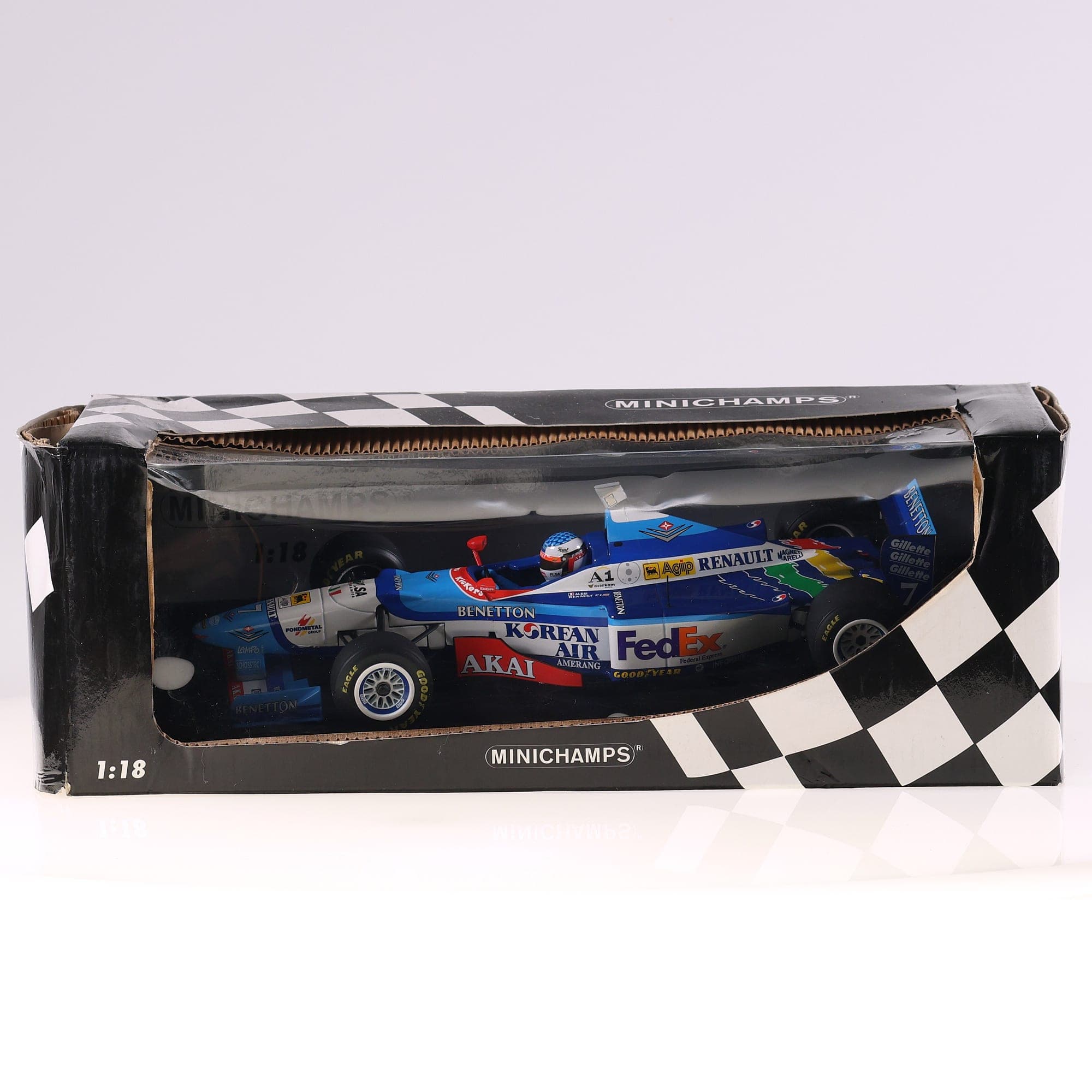Minichamps 180970007 Renault Benetton B197 Jean Alesi 1/18 Bleu Grade B avec boî