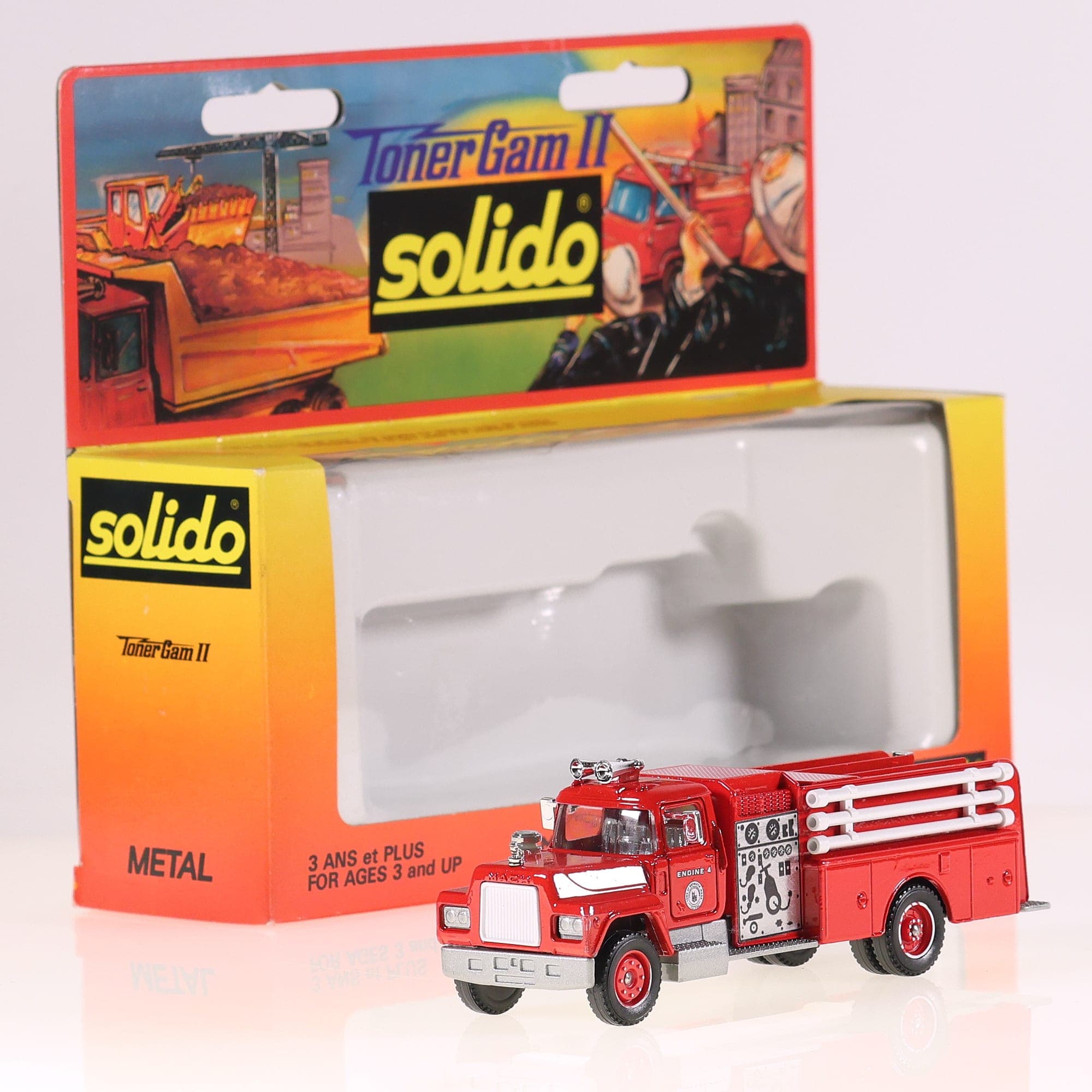 Mack n° 3106 Solido Pompiers 1/60 Rouge avec boîte — photo 1