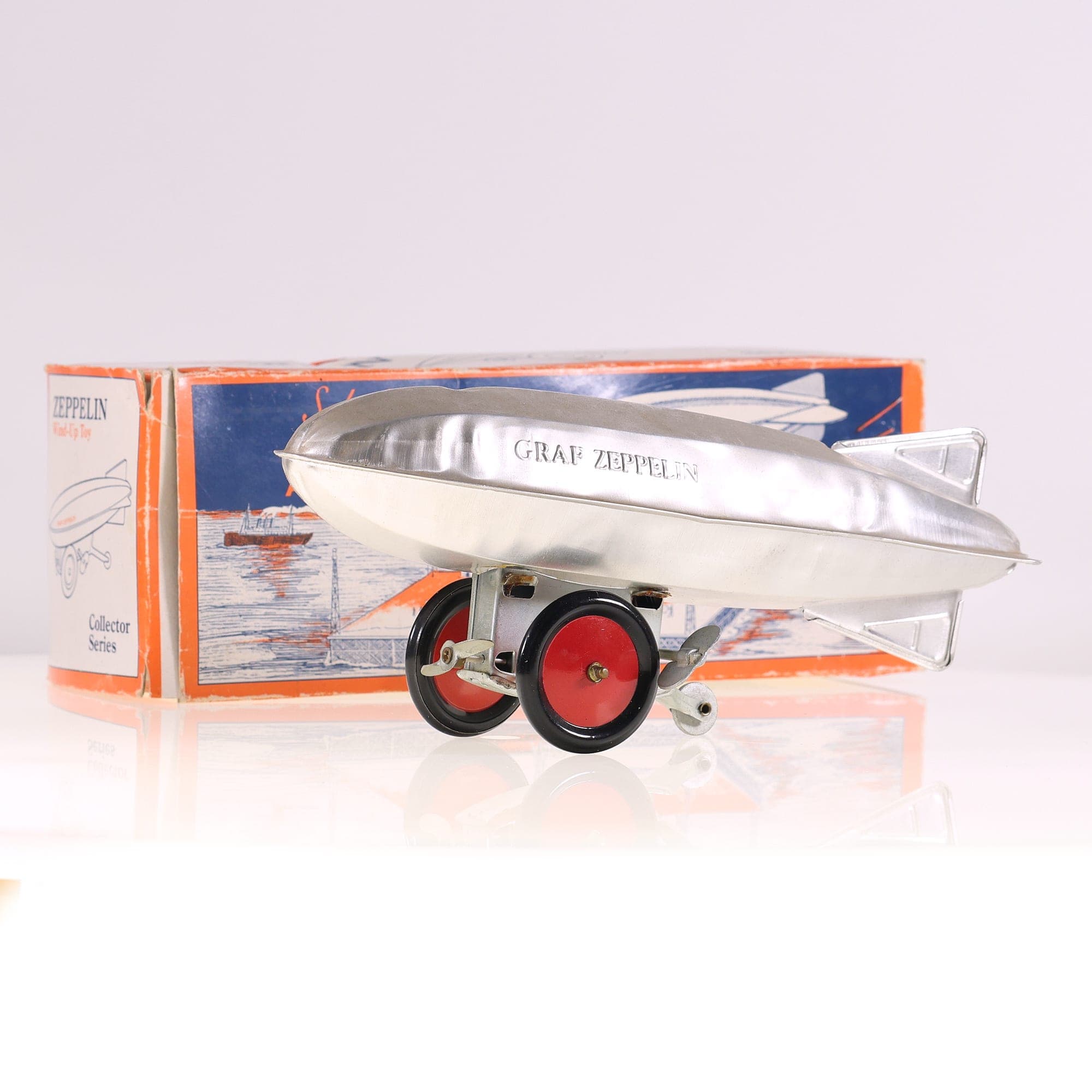 Schylling Zeppelin Wind up toy Graf Argent avec boîte — photo 1