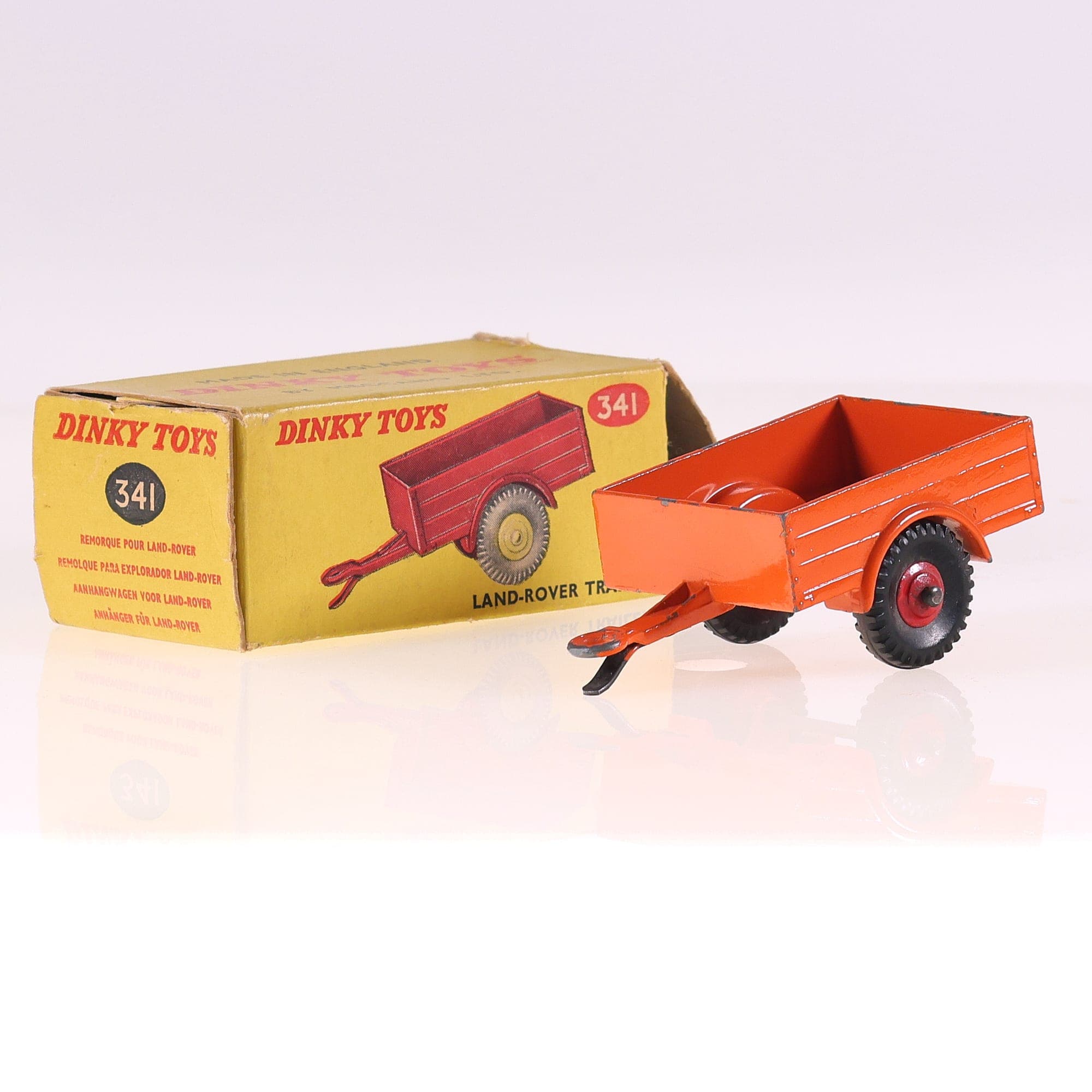 Dinky Toys 341 remorque Land Rover Trailer 1/43 Orange Grade B avec boîte — photo 1