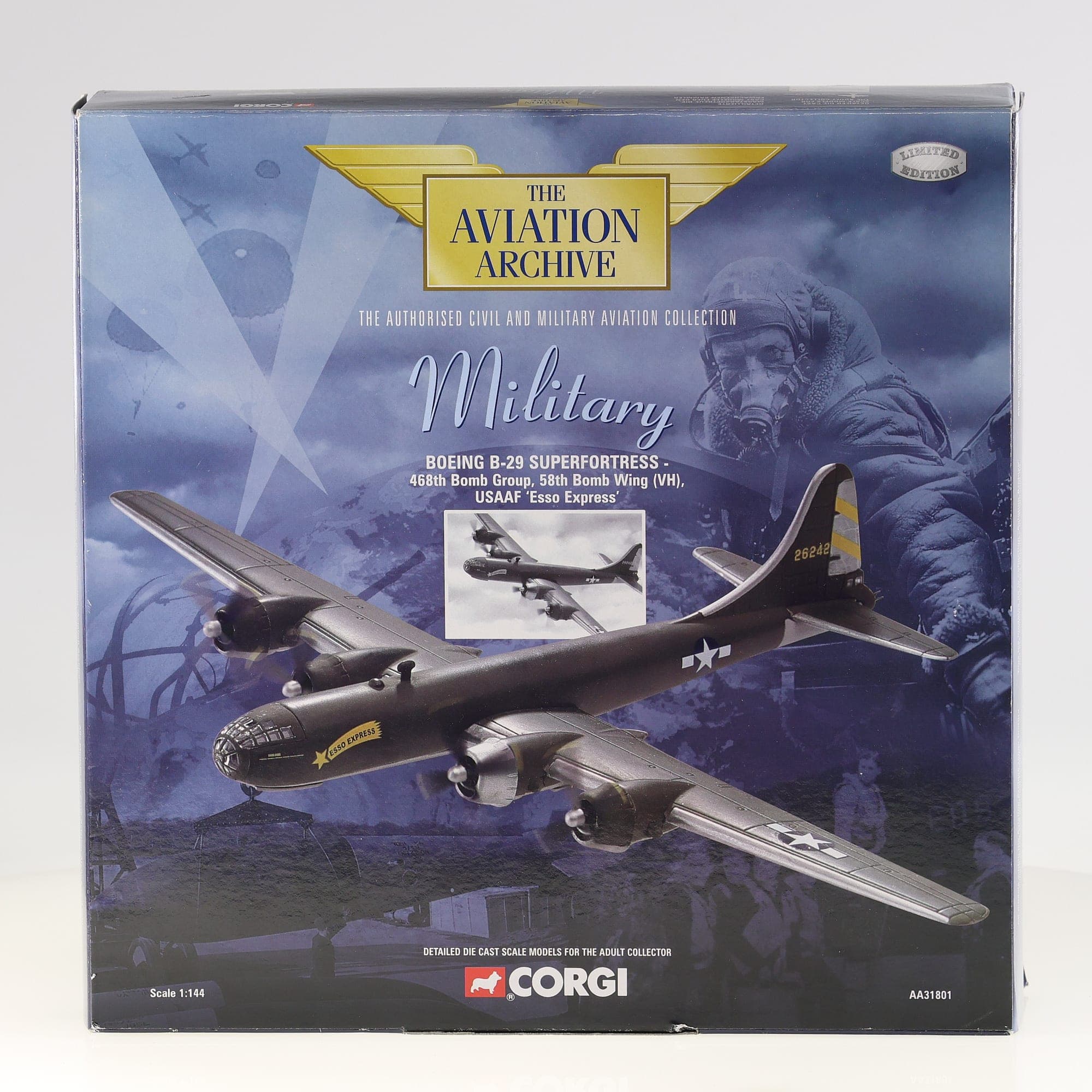 Corgi AA31801 Boeing B-29 Superfortress Esso Express 1/144 Gris militaire neuf a — photo 1
