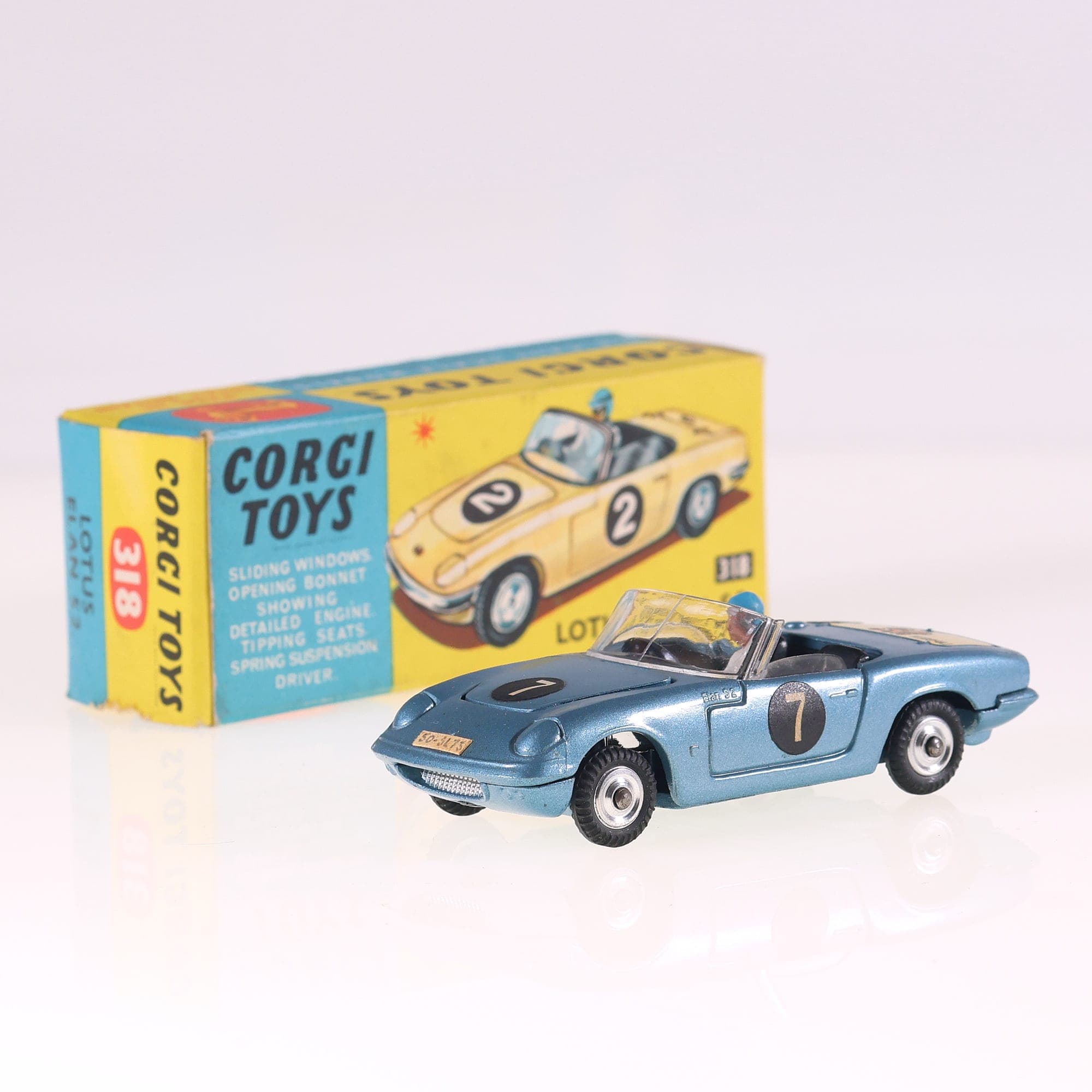 Corgi 318 Lotus Elan S2 #7 avec boîte