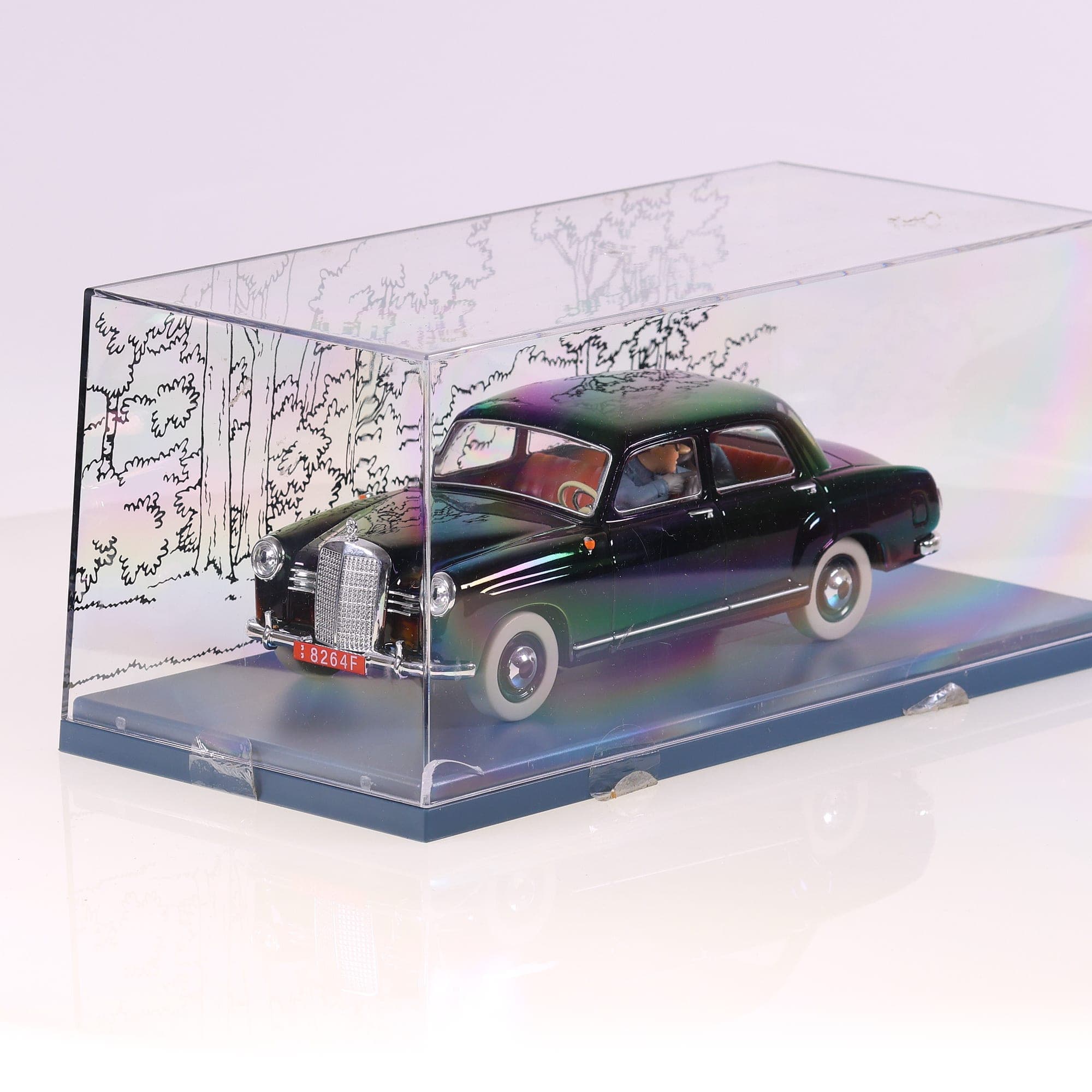 Atlas 29843 Tintin Mercedes noire 1/24 la voiture des agents bordures