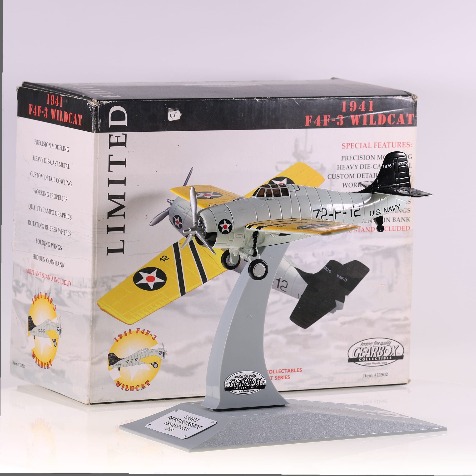 Gearbox 11502 Avion US Navy - F4F-3 Wildcat #12 1941  — photo 1