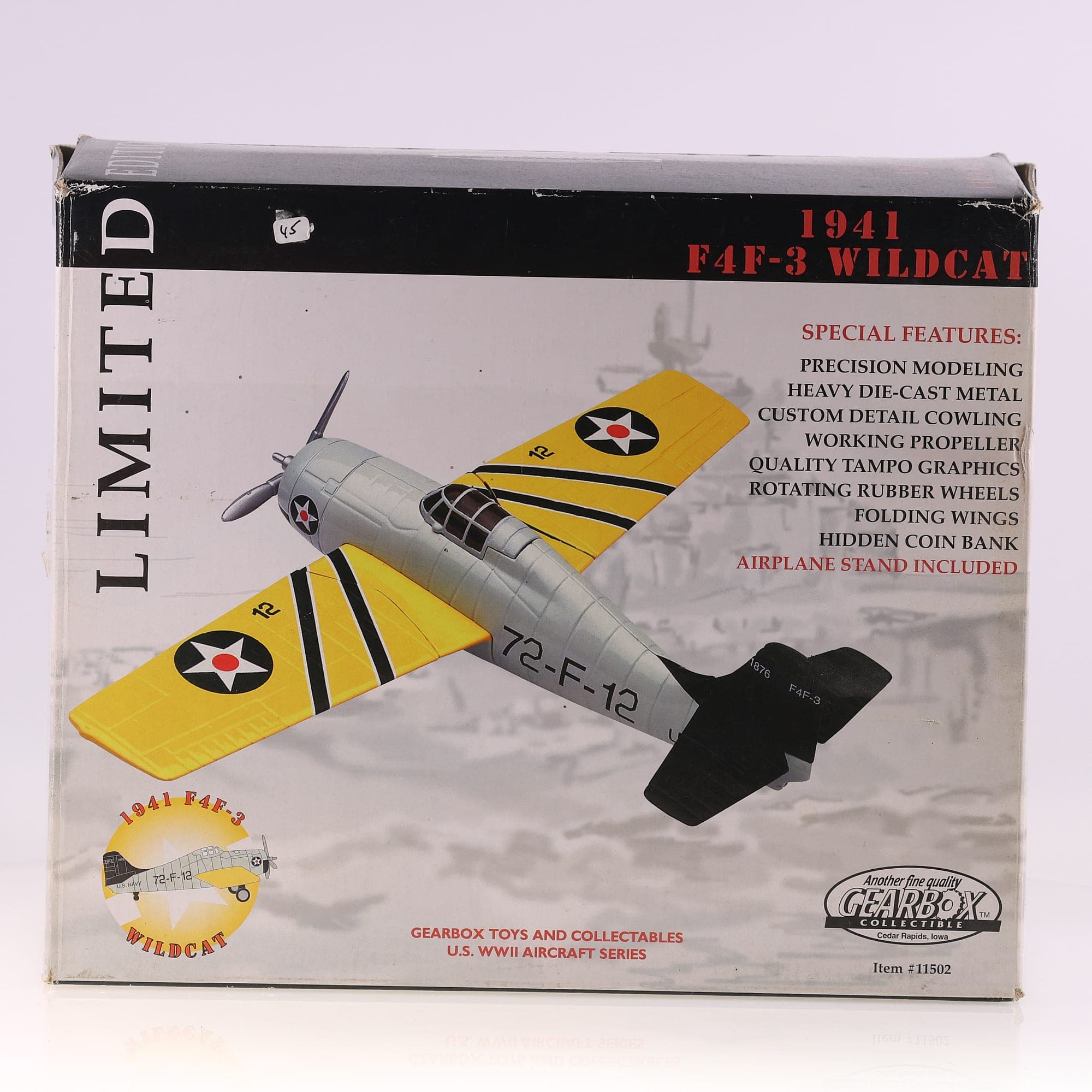 Gearbox 11502 Avion US Navy - F4F-3 Wildcat #12 1941  — miniature 11