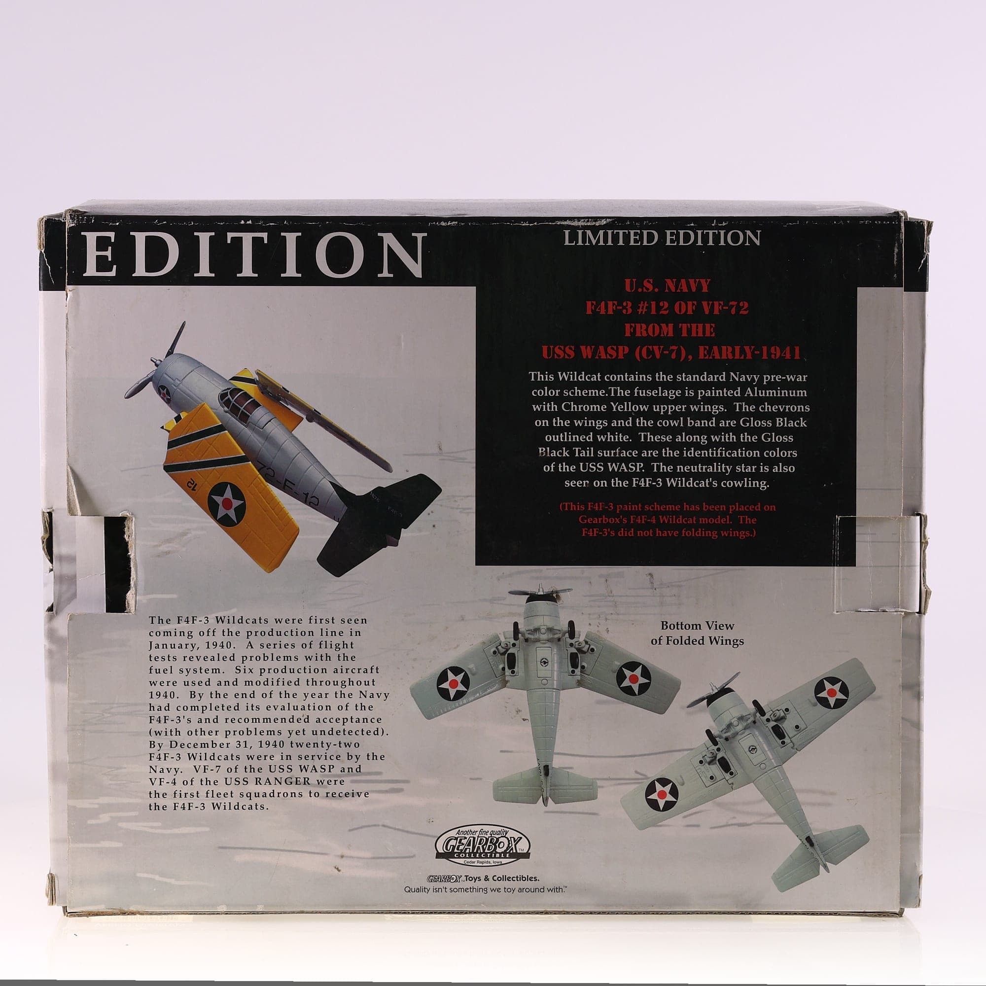 Gearbox 11502 Avion US Navy - F4F-3 Wildcat #12 1941  — miniature 13