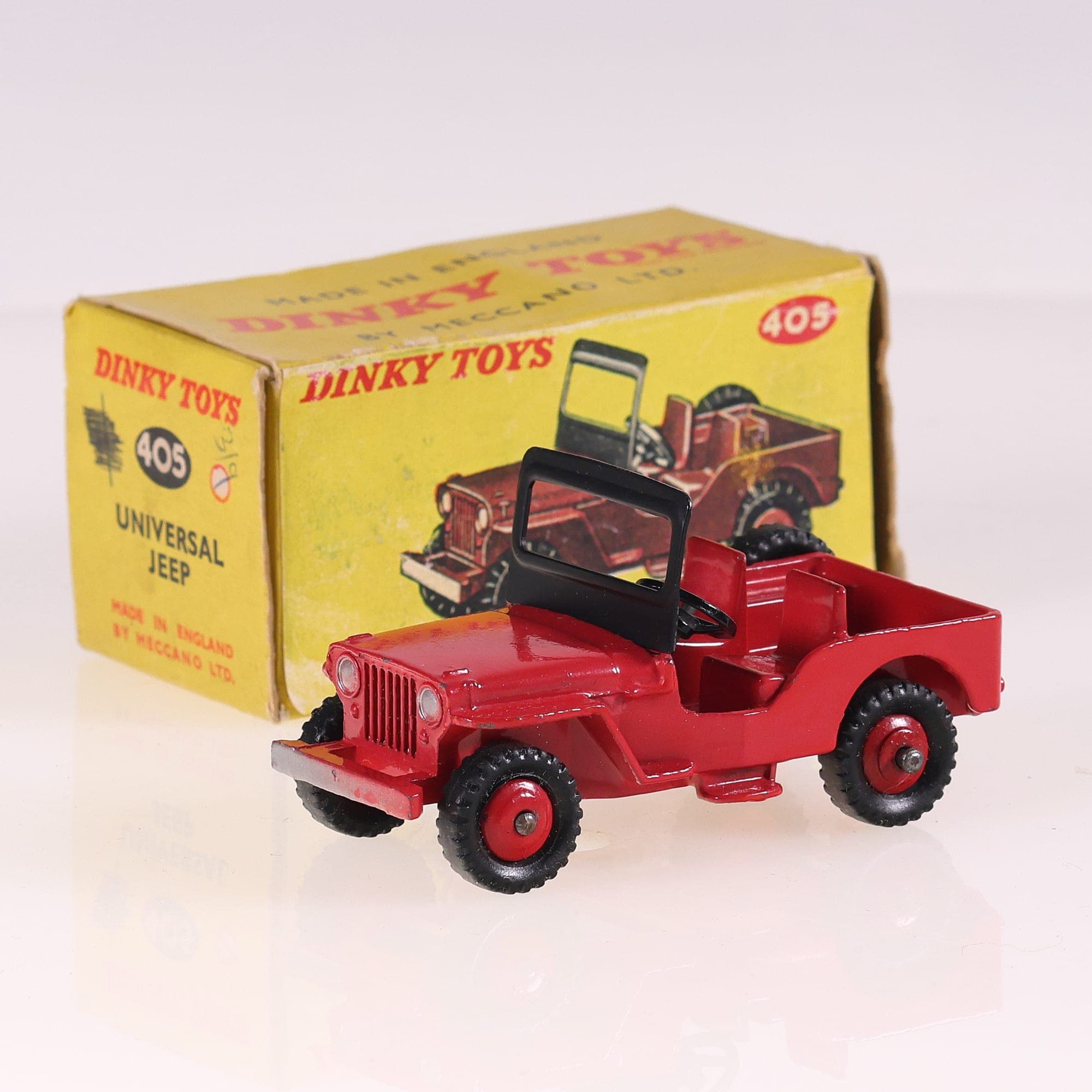 Dinky Toys 405 Jeep Universal Jeep 1/43 Rouge Grade B avec boîte
