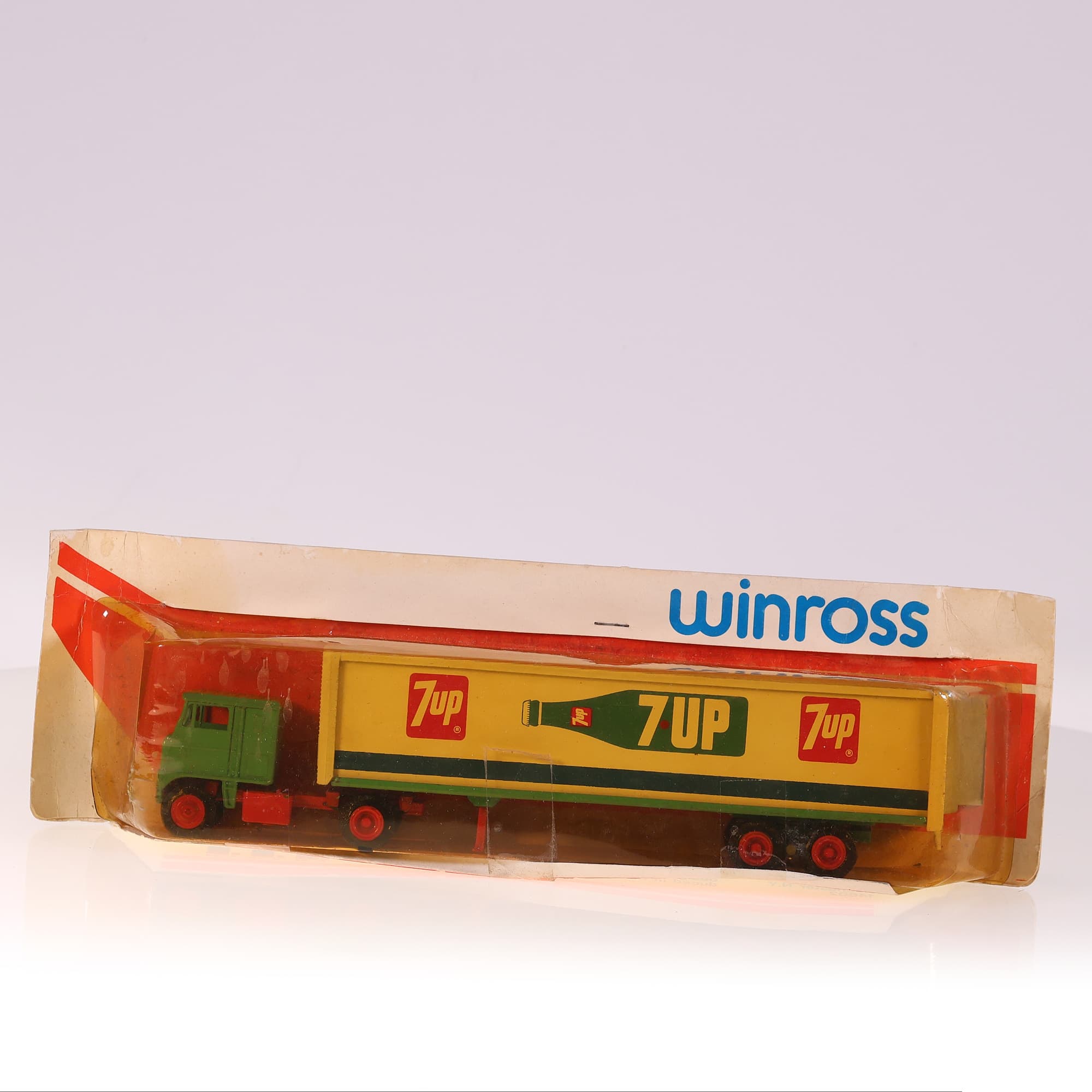 Winross White Truck Trailer 7UP 23 cm Bicolore avec boîte