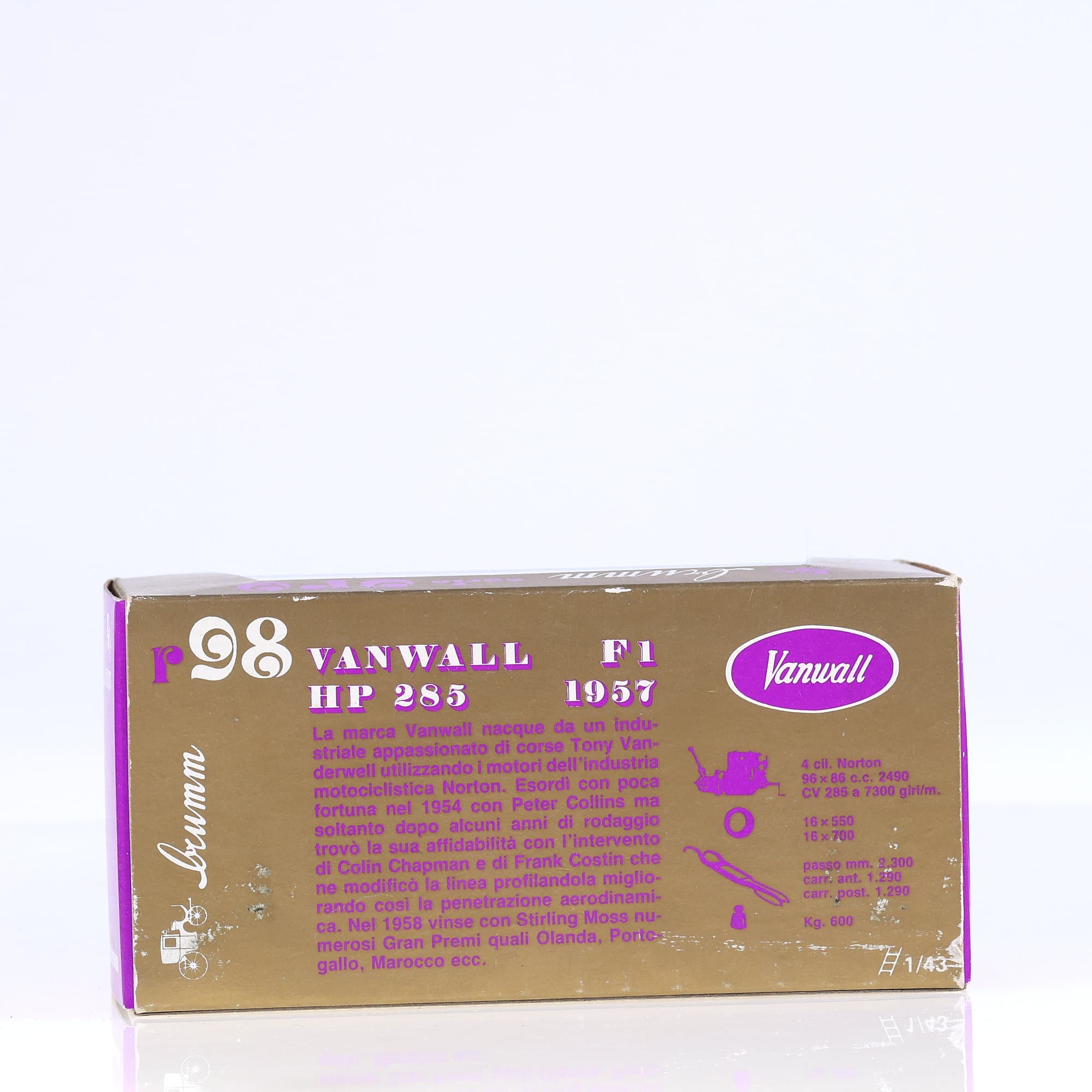 Brumm r98 Vanwall HP 285 F1 1957 #18 1957 1/43 Vert avec boîte — miniature 12