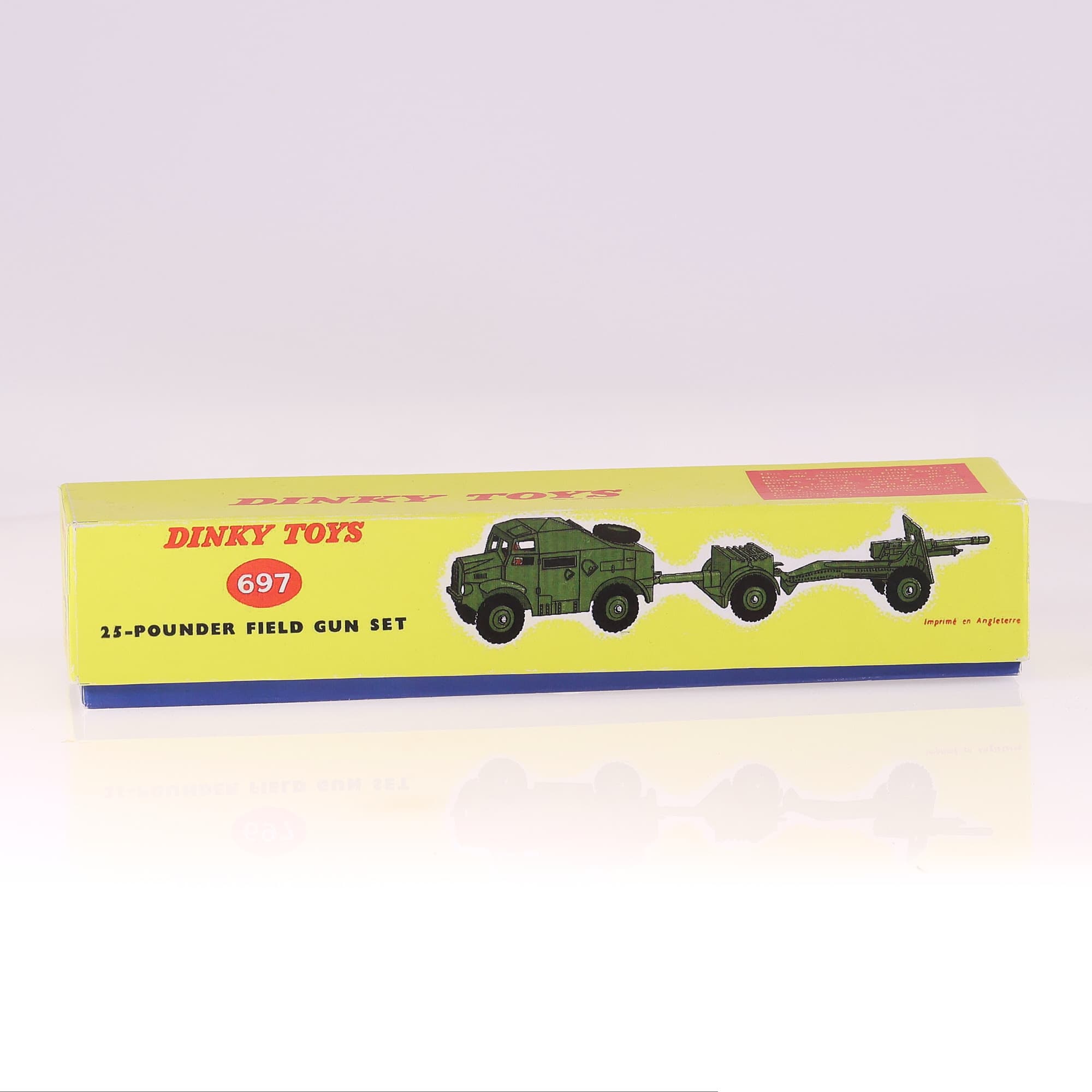 Boite copie Dinky Toys 697 25-Pounder Field Gun Set Militaire Vert 1/43 