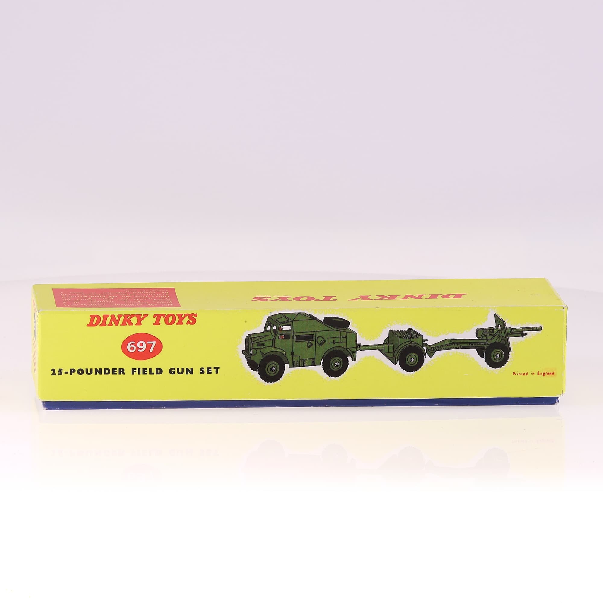 Boite copie Dinky Toys 697 25-Pounder Field Gun Set Militaire Vert 1/43  — miniature 3