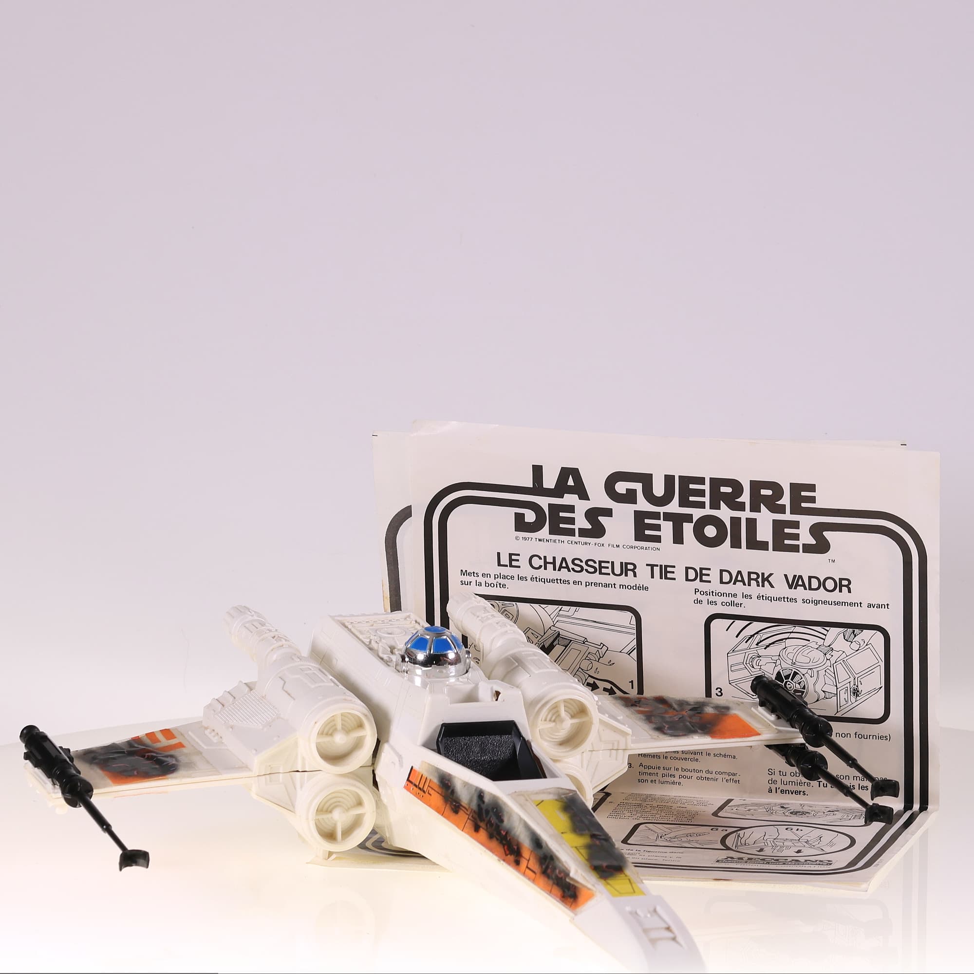 Meccano retour du Jedi Star Wars X-Wing Fighter Vehicle 1983 Grade B avec boîte — miniature 10