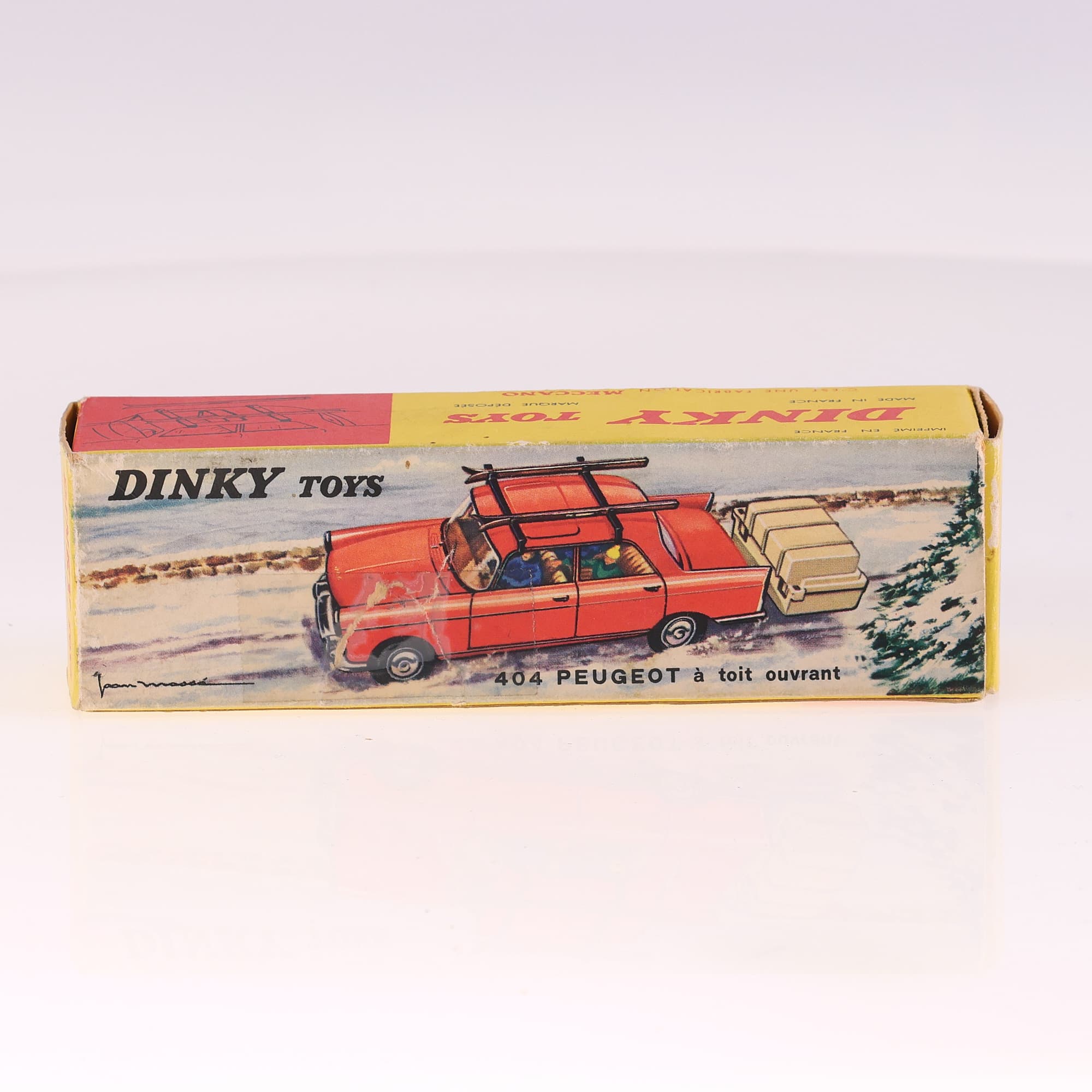 Dinky Toys 536 Peugeot 404 à toit ouvrant avec remorque monoroue 1/43 Rouge — miniature 12