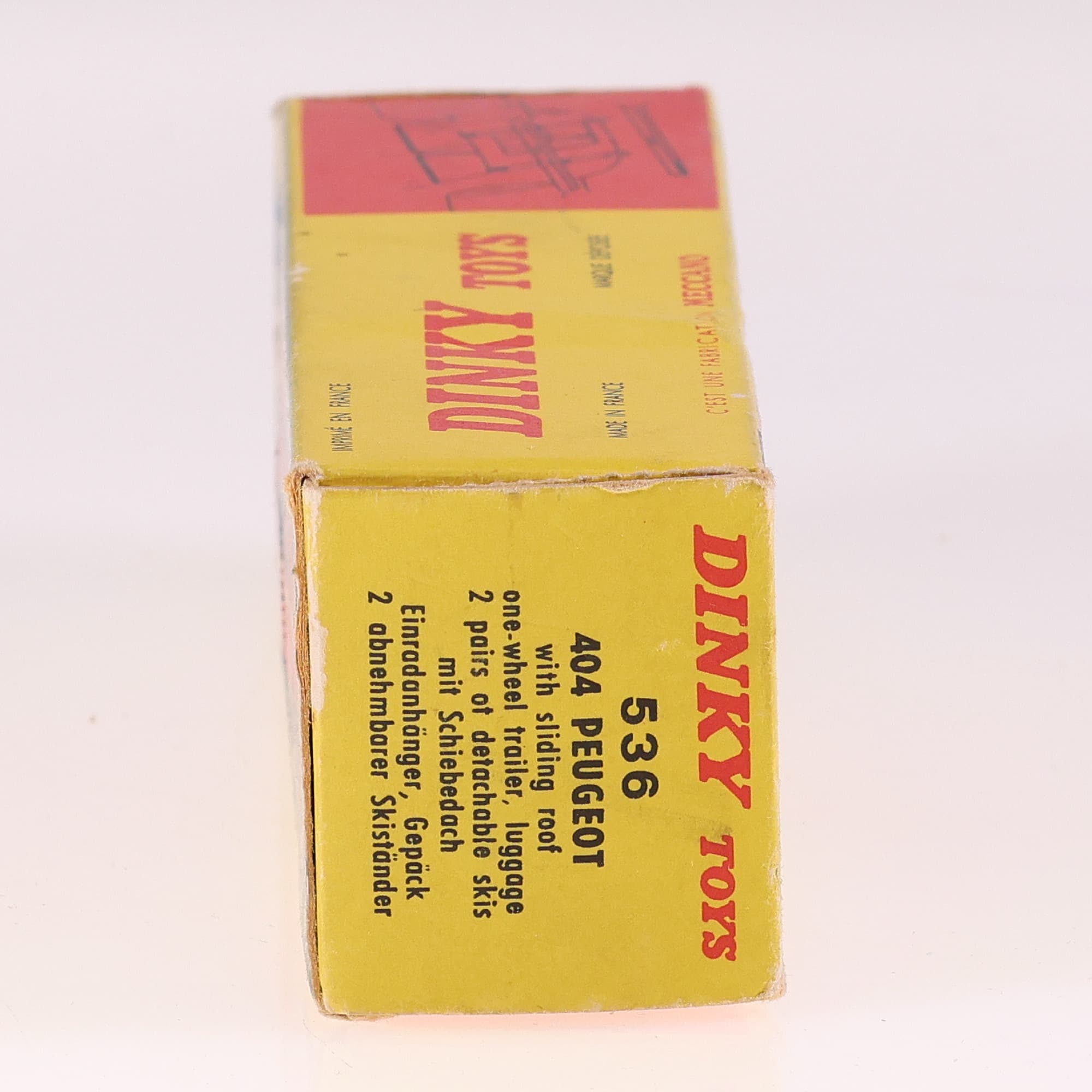 Dinky Toys 536 Peugeot 404 à toit ouvrant avec remorque monoroue 1/43 Rouge — miniature 13