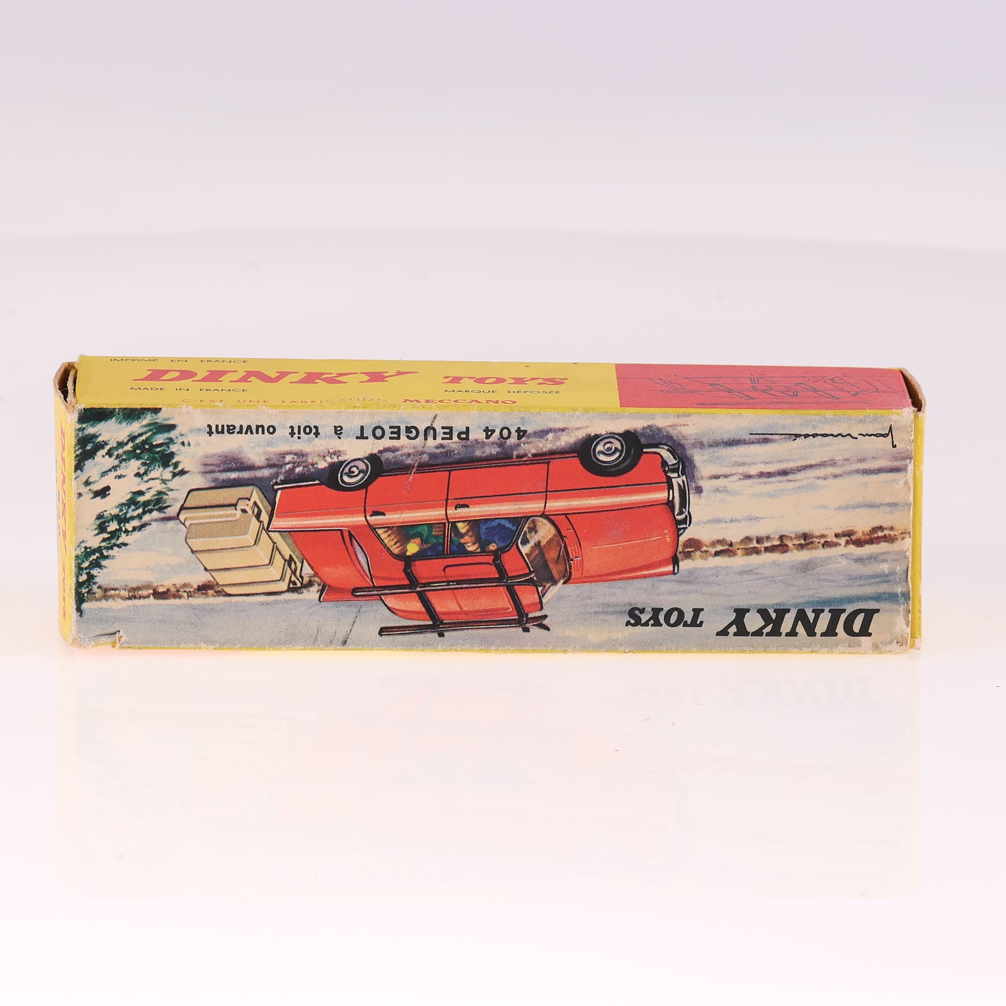 Dinky Toys 536 Peugeot 404 à toit ouvrant avec remorque monoroue 1/43 Rouge — miniature 14