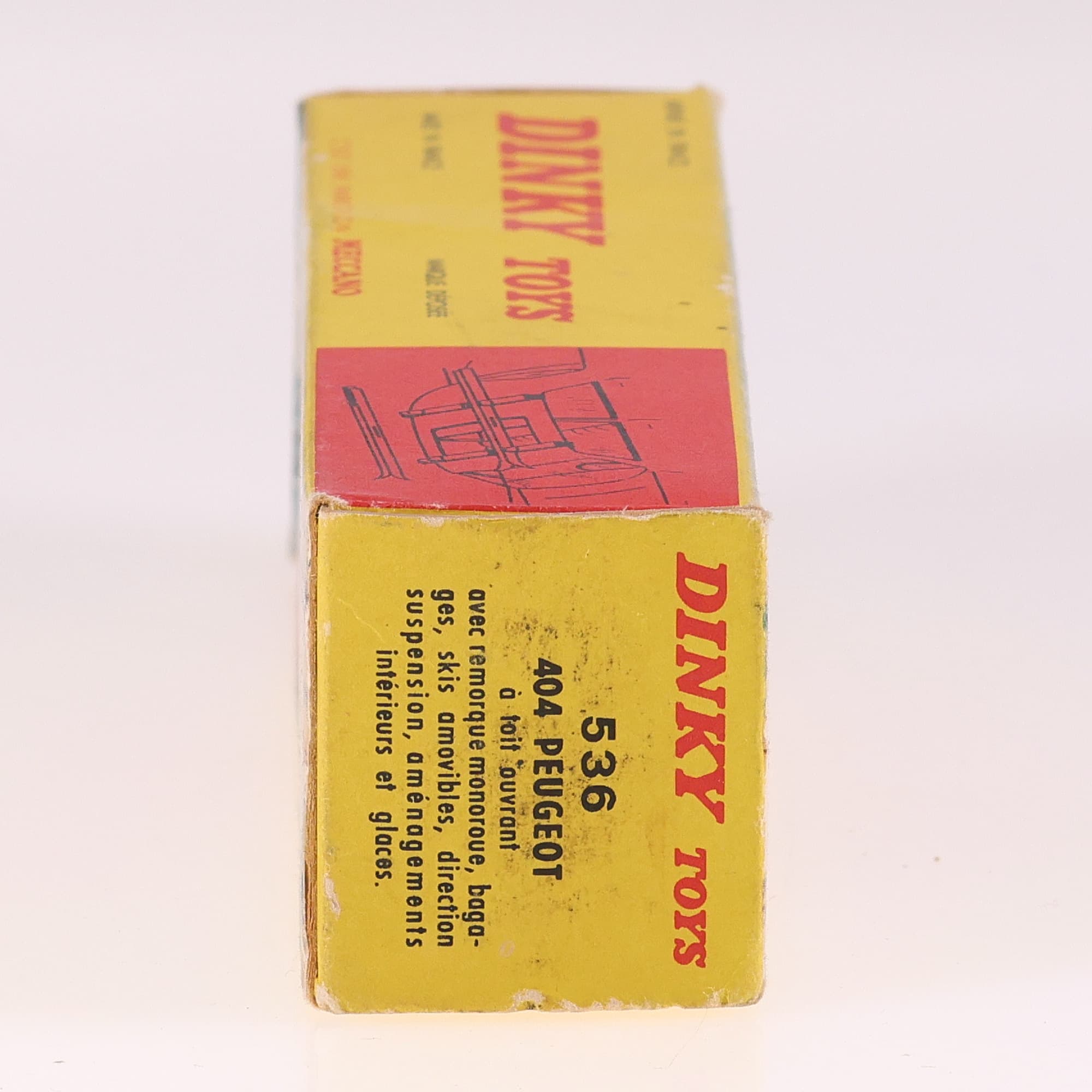Dinky Toys 536 Peugeot 404 à toit ouvrant avec remorque monoroue 1/43 Rouge — miniature 15