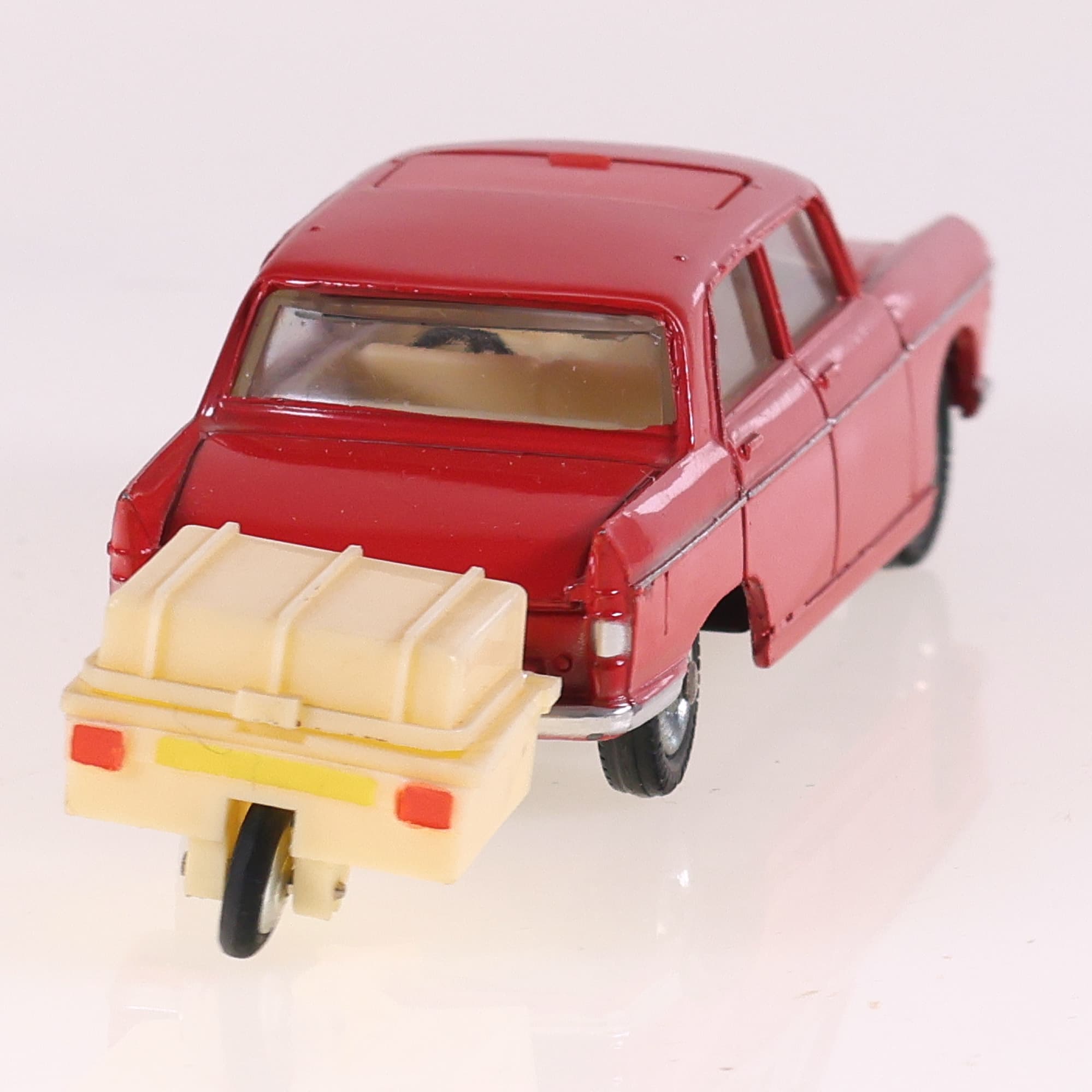 Dinky Toys 536 Peugeot 404 à toit ouvrant avec remorque monoroue 1/43 Rouge — miniature 5