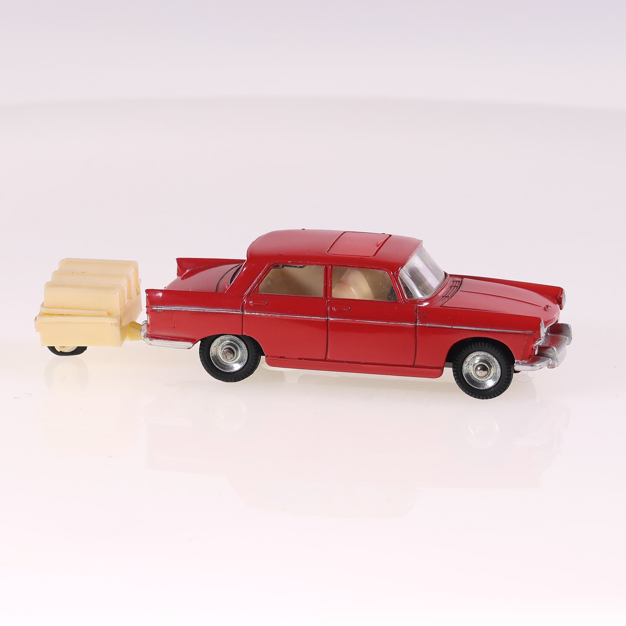 Dinky Toys 536 Peugeot 404 à toit ouvrant avec remorque monoroue 1/43 Rouge — miniature 7