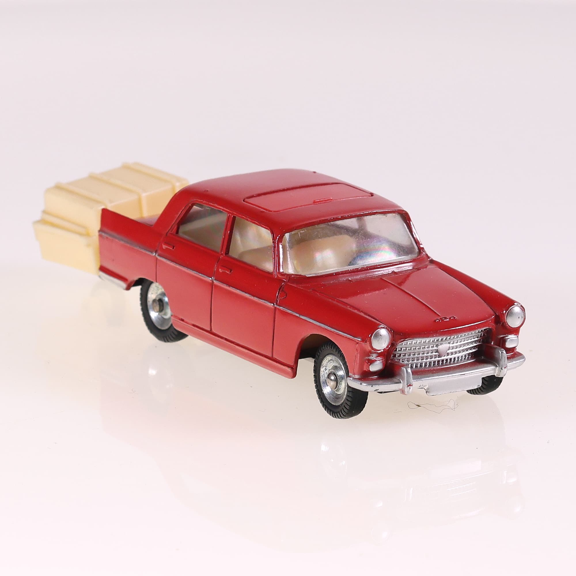 Dinky Toys 536 Peugeot 404 à toit ouvrant avec remorque monoroue 1/43 Rouge — miniature 8