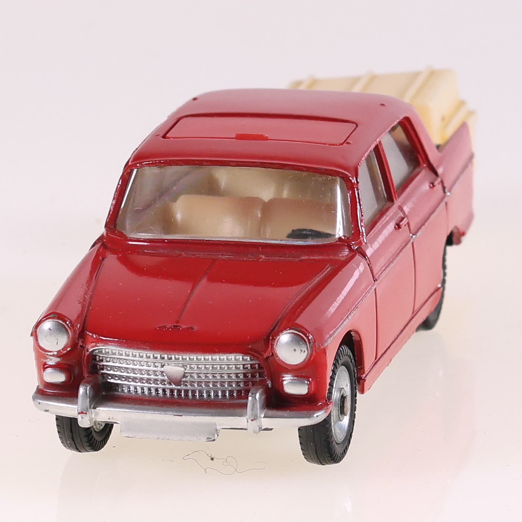 Dinky Toys 536 Peugeot 404 à toit ouvrant avec remorque monoroue 1/43 Rouge — miniature 9