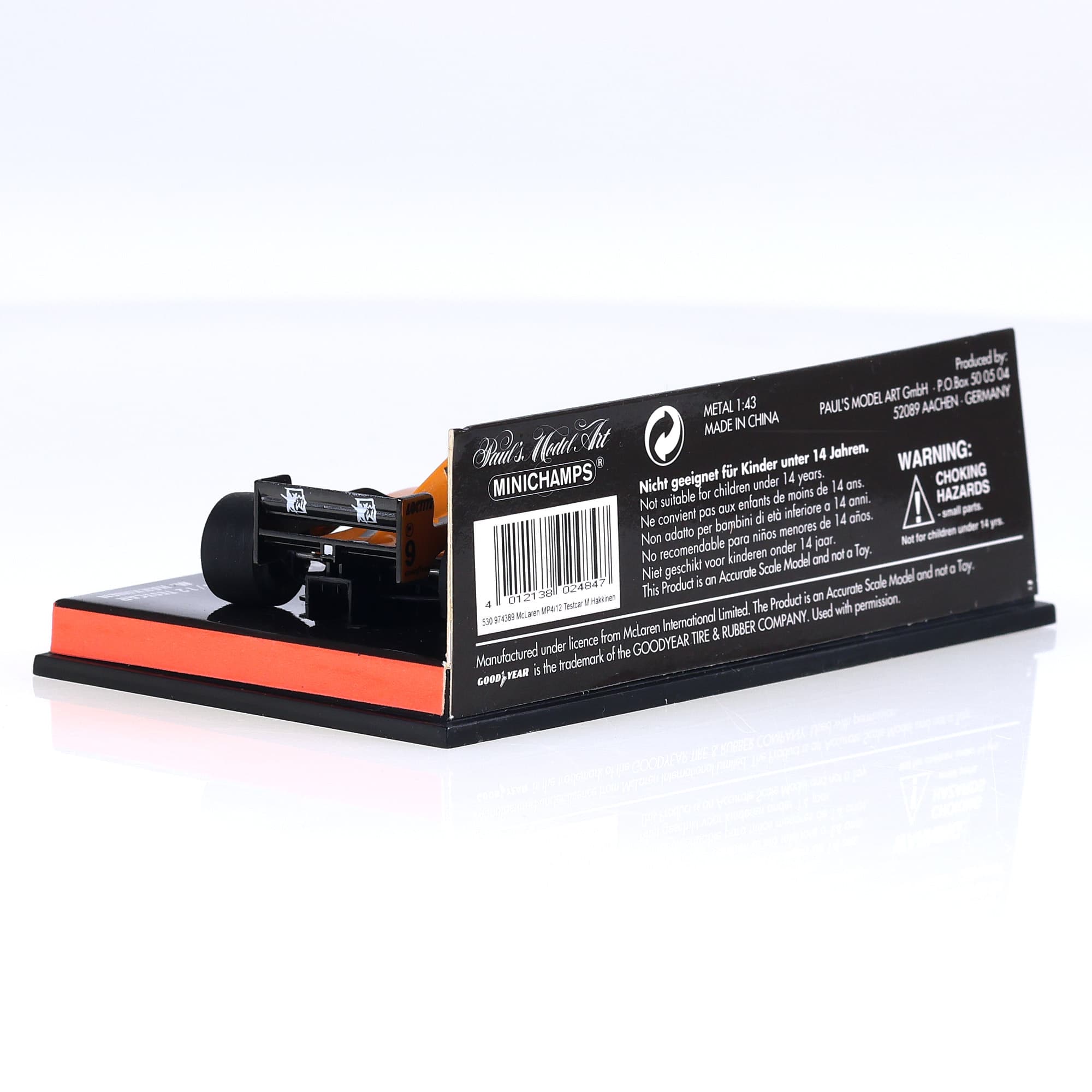 Minichamps 530 974389 MP4/12 test Car  #9 1/43 Orange avec boîte — miniature 5