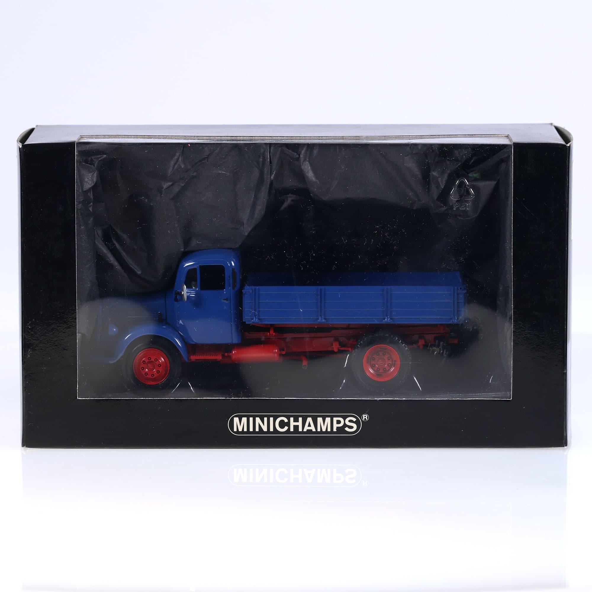 Minichamps L3500 Mercedes-Benz Tipper Truck 1950 1/43 Bleu avec boîte — miniature 12
