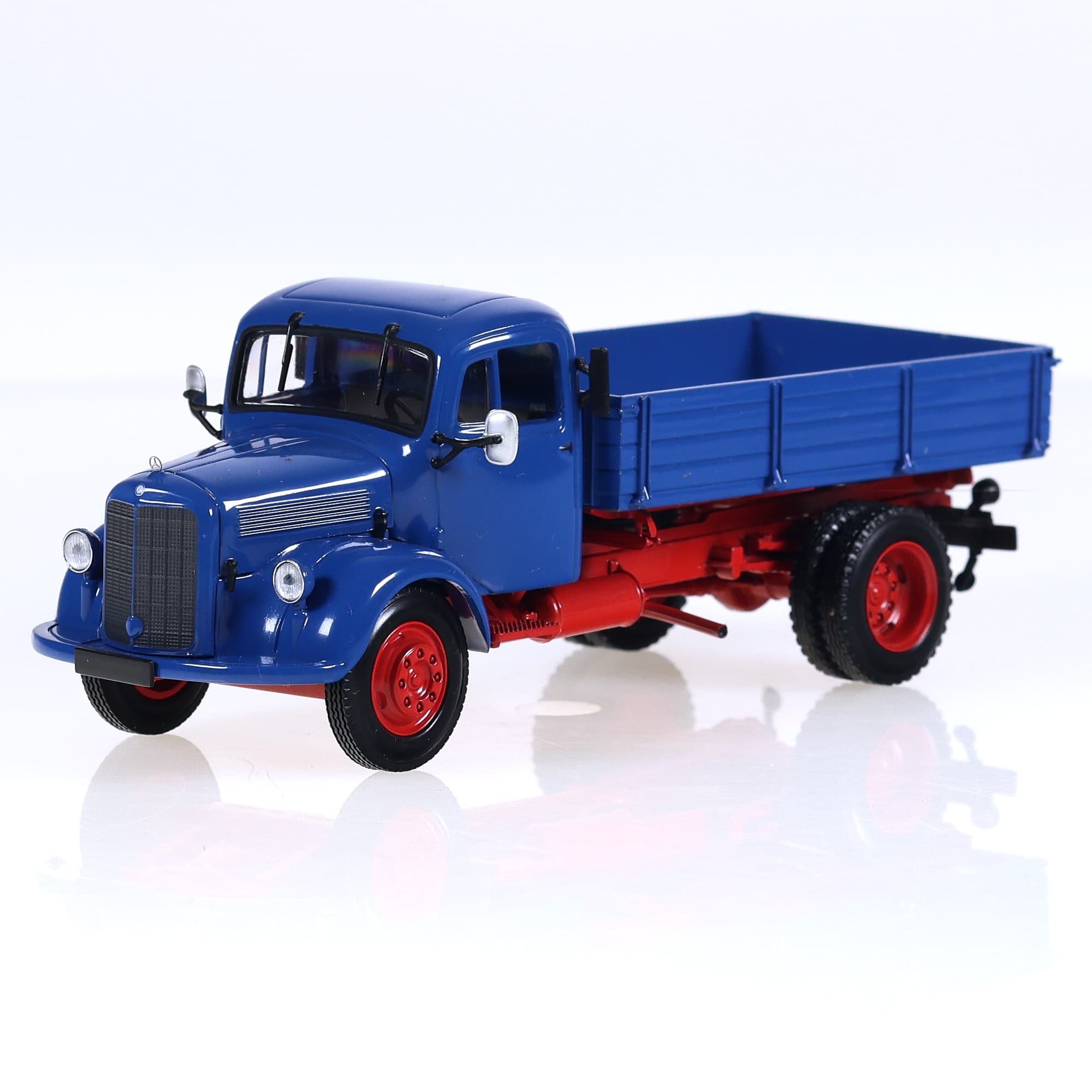 Minichamps L3500 Mercedes-Benz Tipper Truck 1950 1/43 Bleu avec boîte — miniature 9